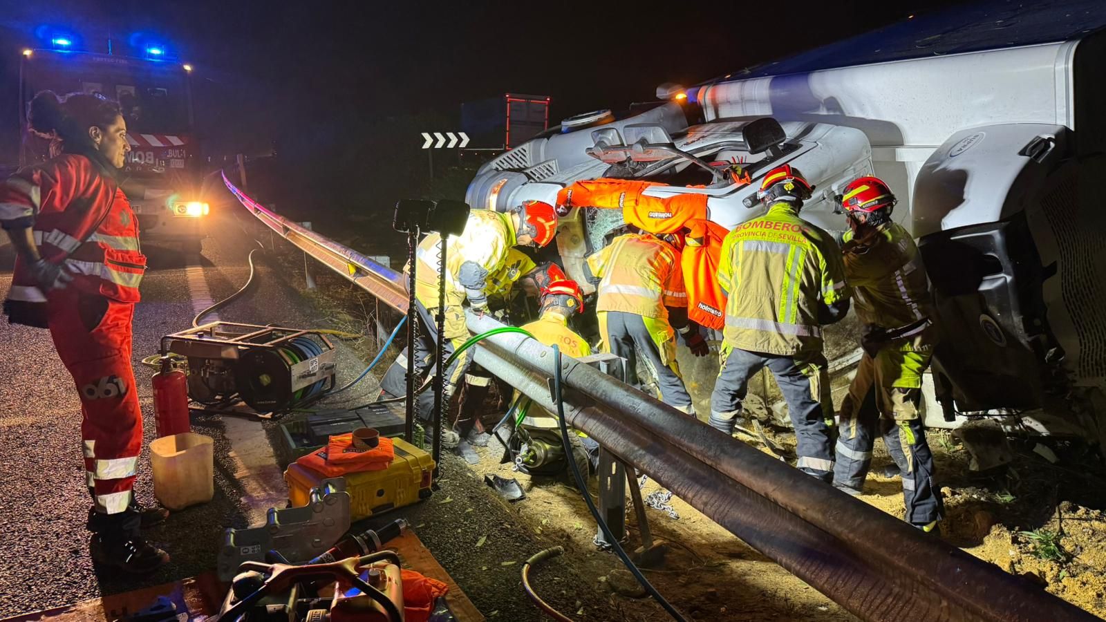 Accidente en la A-92 a la altura de Carmona