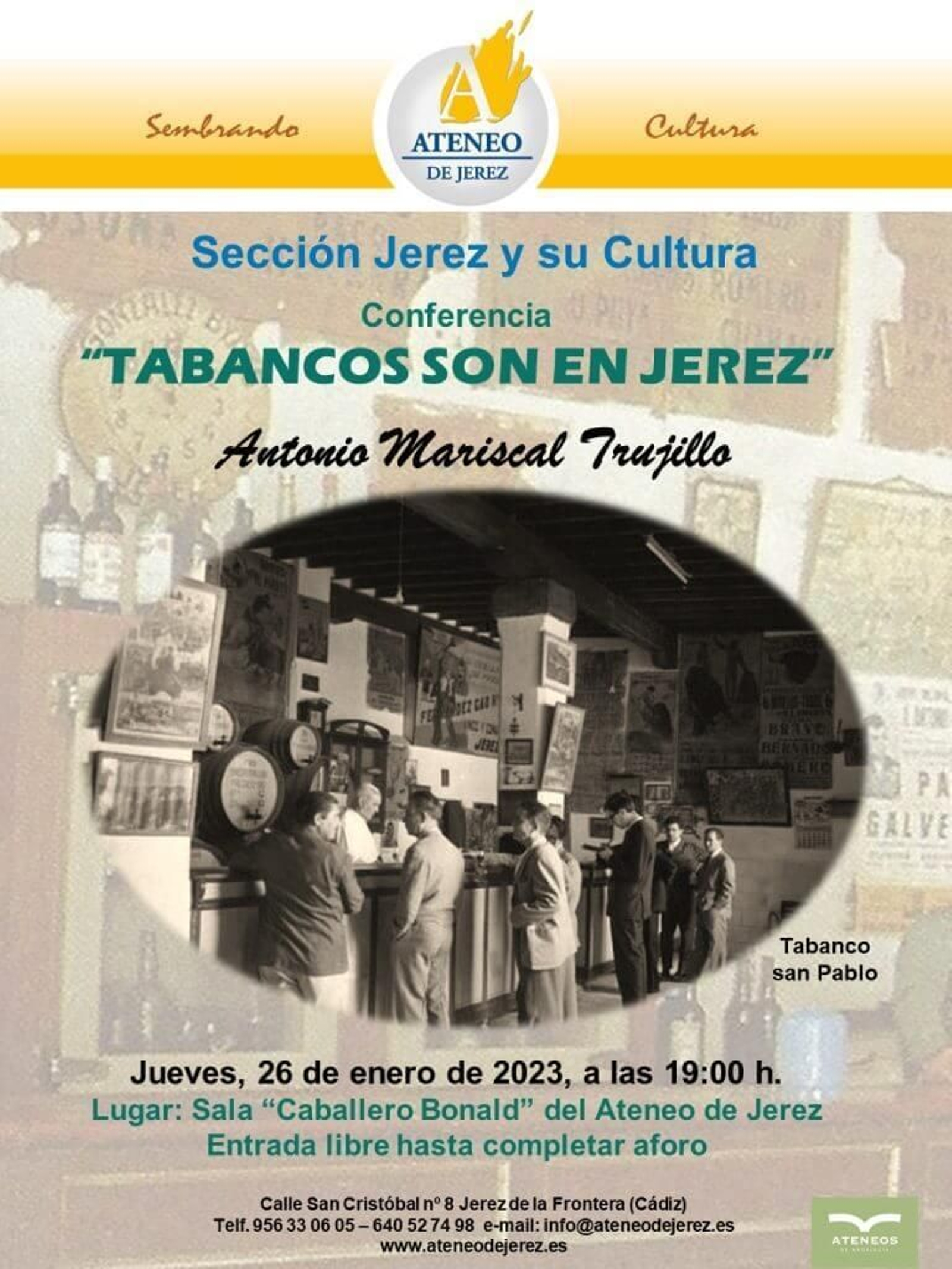 Conferencia sobre tabancos en el Ateneo de Jerez