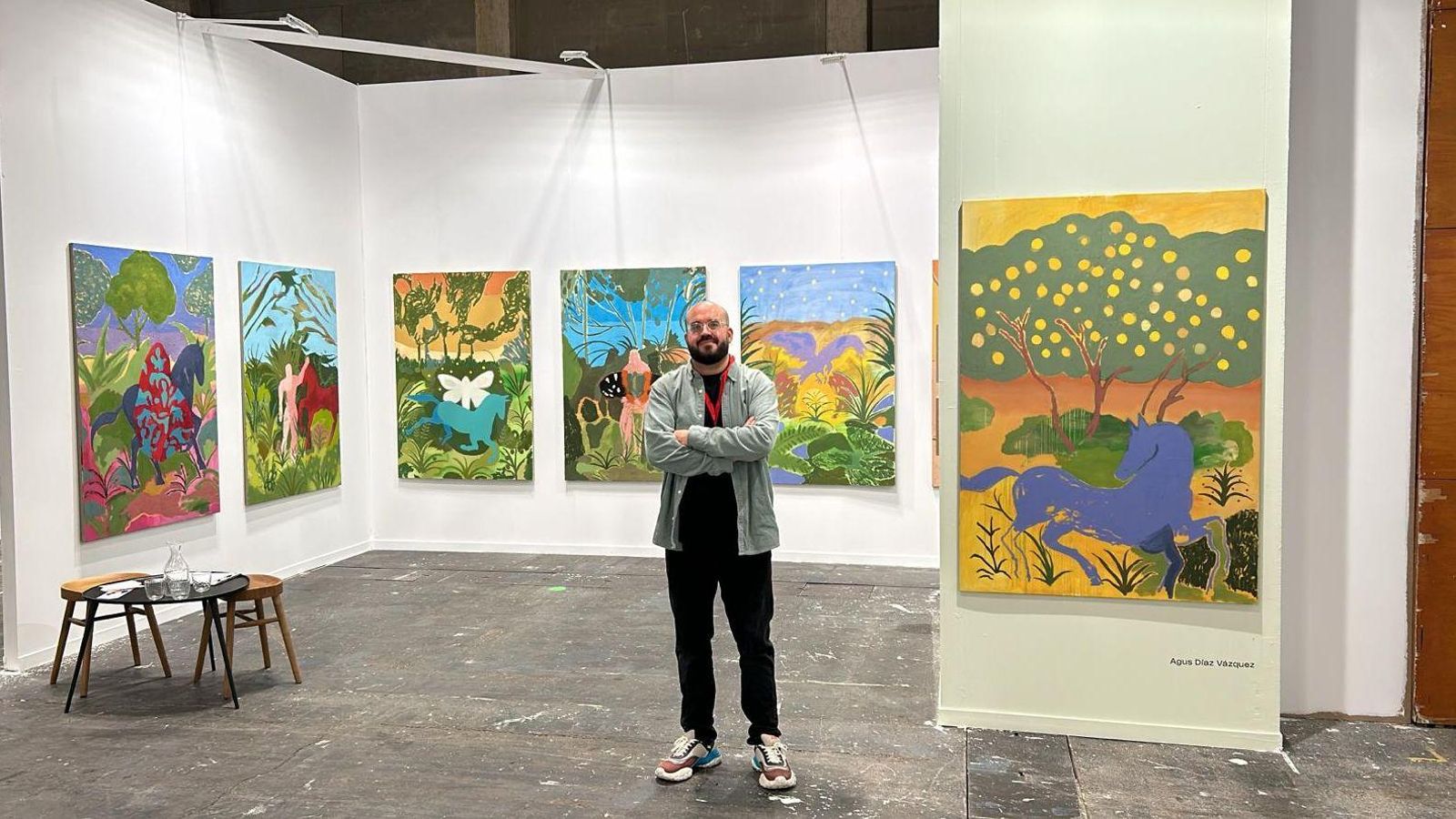 Agus Díaz Vázquez, en el stand de Di Gallery. Agus Díaz Vázquez, en el stand de Di Gallery.