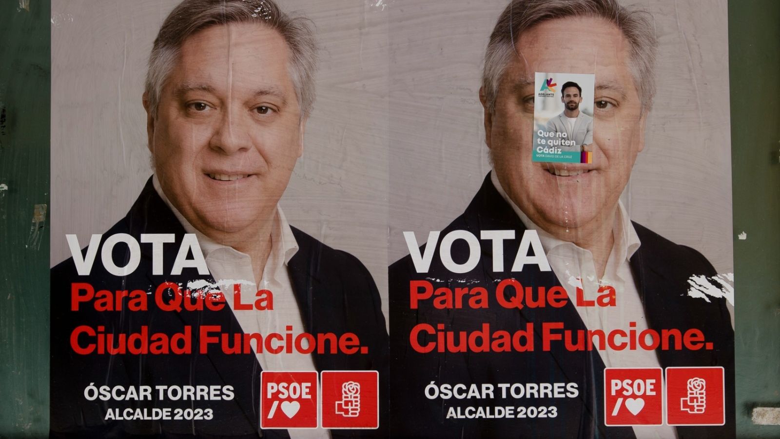 A Óscar Torres (PSOE) le han clavado un De la Cruz (Adelante) en la cara.