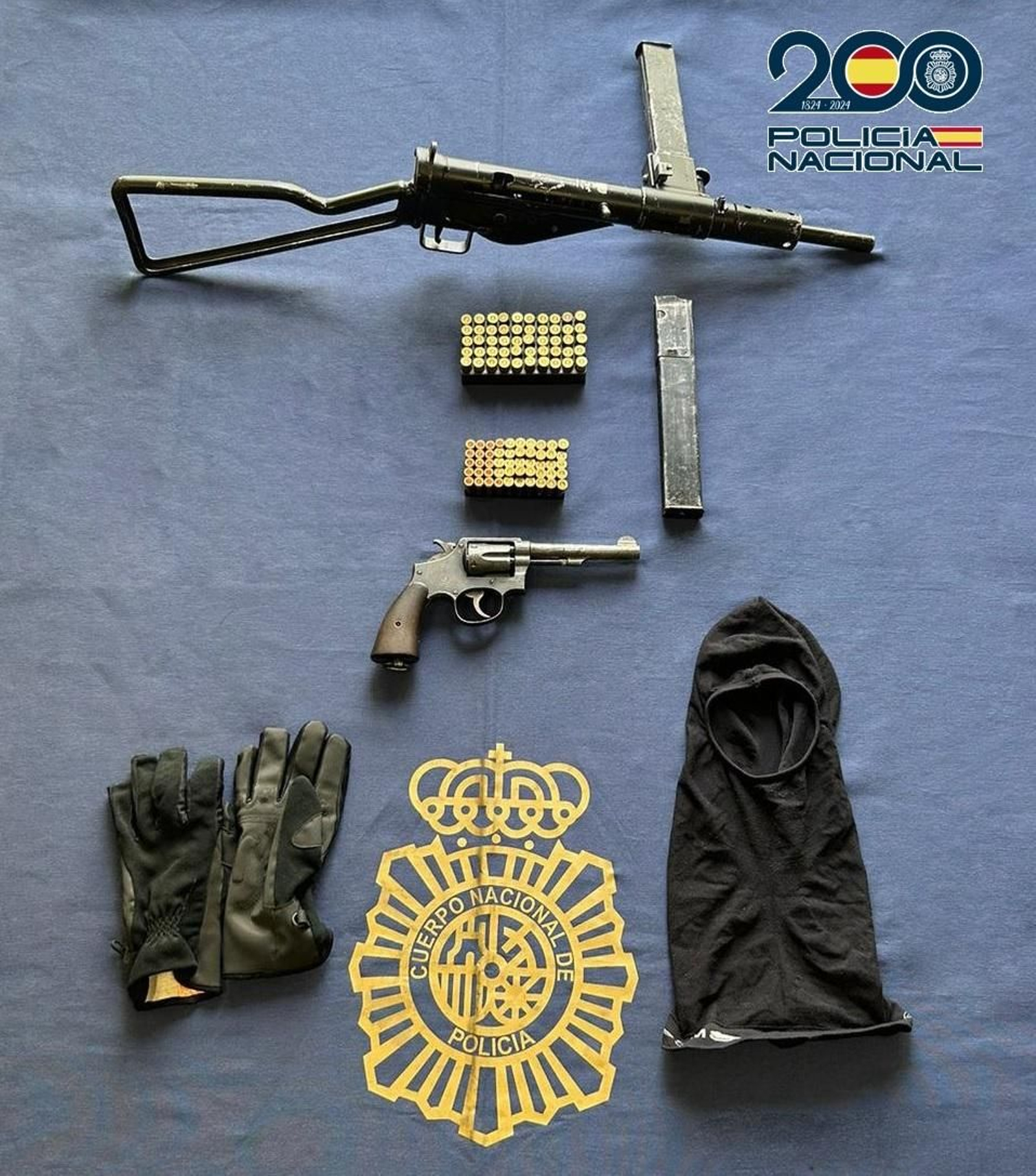 Armas intervenidas a los dos fugitivos belgas detenidos en Torremolinos.