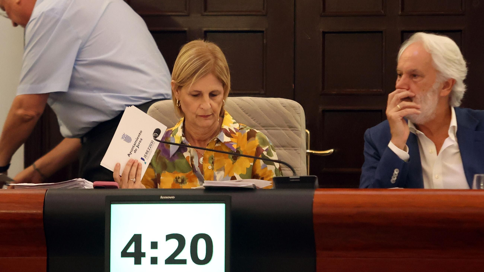 La alcaldesa de la ciudad, María José García-Pelayo, durante un pleno celebrado a finales del pasado mes.
