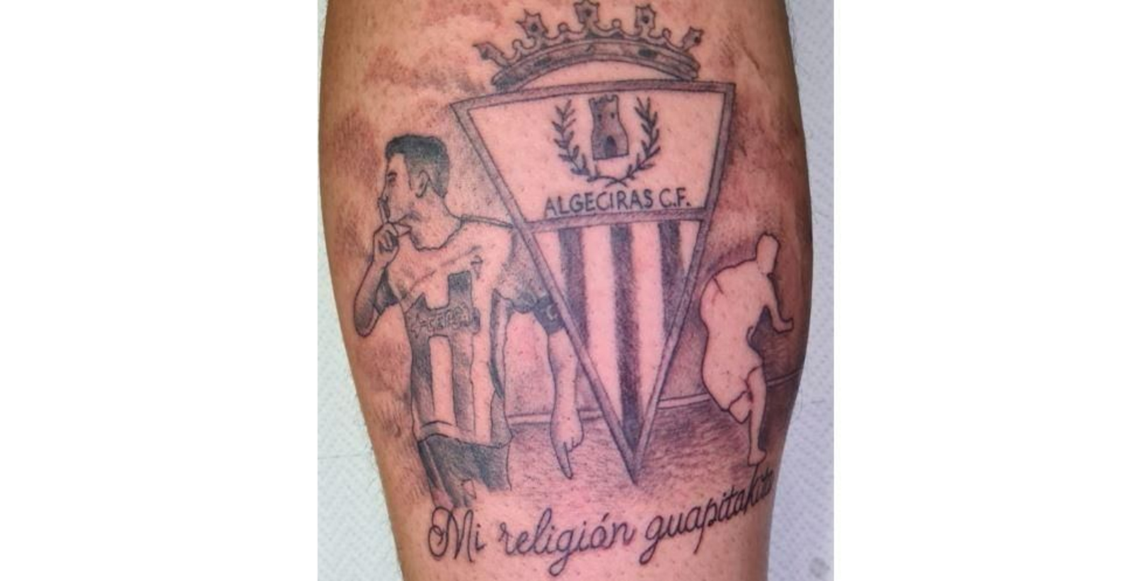 El tatuaje que se ha hecho un peñista del Algeciras.