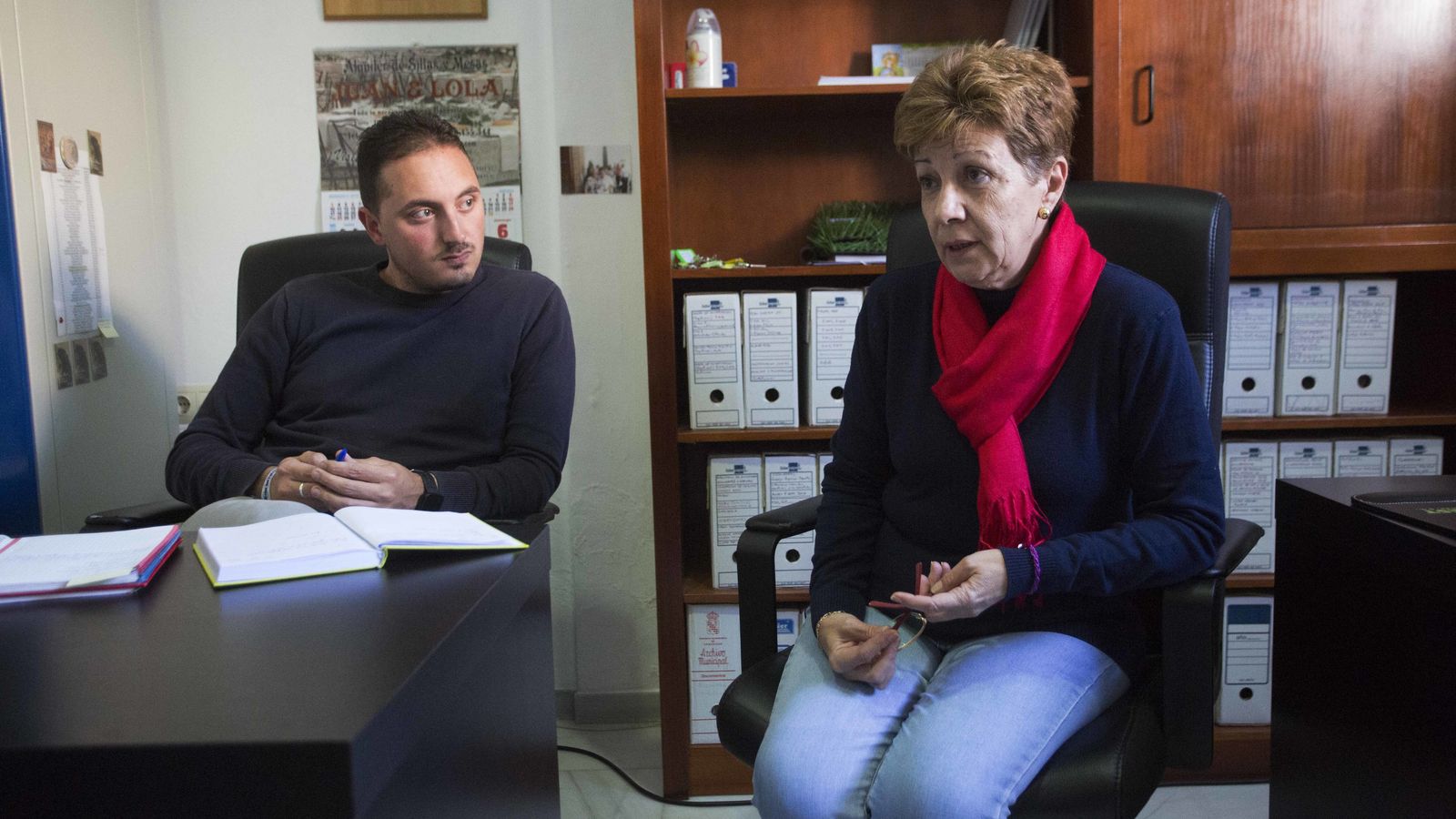 El concejal Javier Escalera y la primera teniente de alcalde, María de los Santos Parrado.