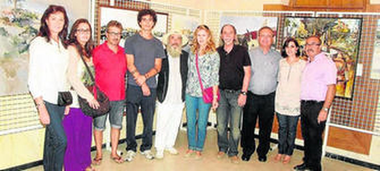 Algunos de los participantes del certamen de pintura rápida.