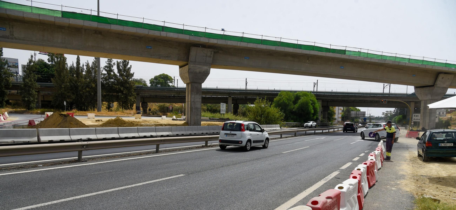 Así están las obras del carril Bus VAO del Aljarafe central