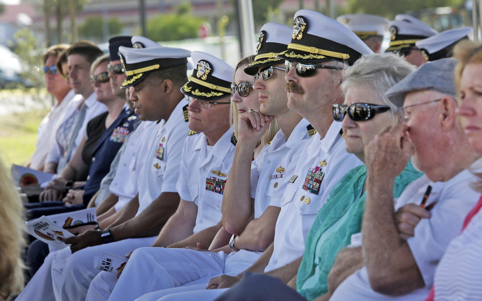 Acto de proclamación del nuevo jefe americano de la base naval de Rota
