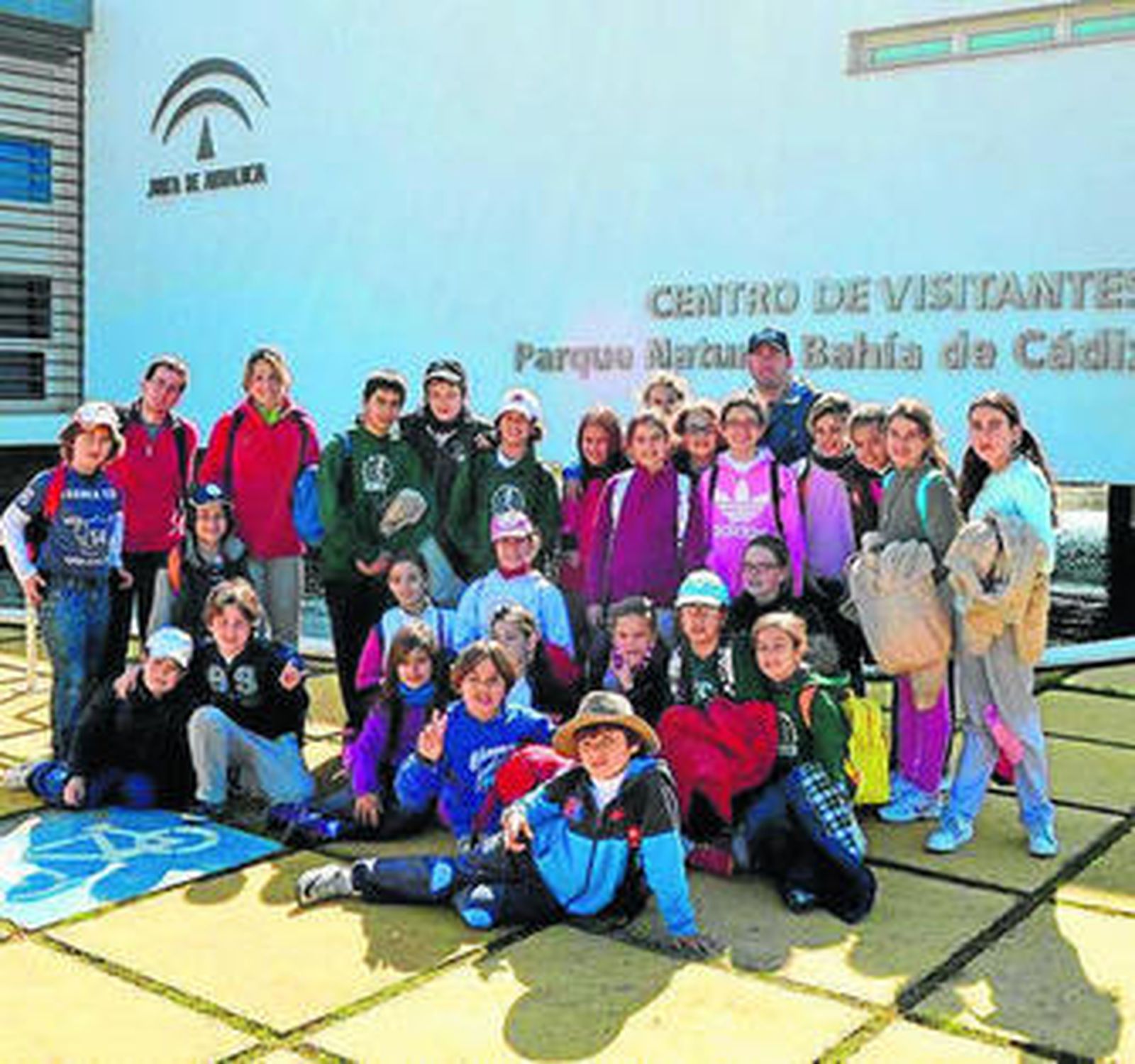 Alumnos del Almirante Laulhé, en el centro de visitantes del Parque.