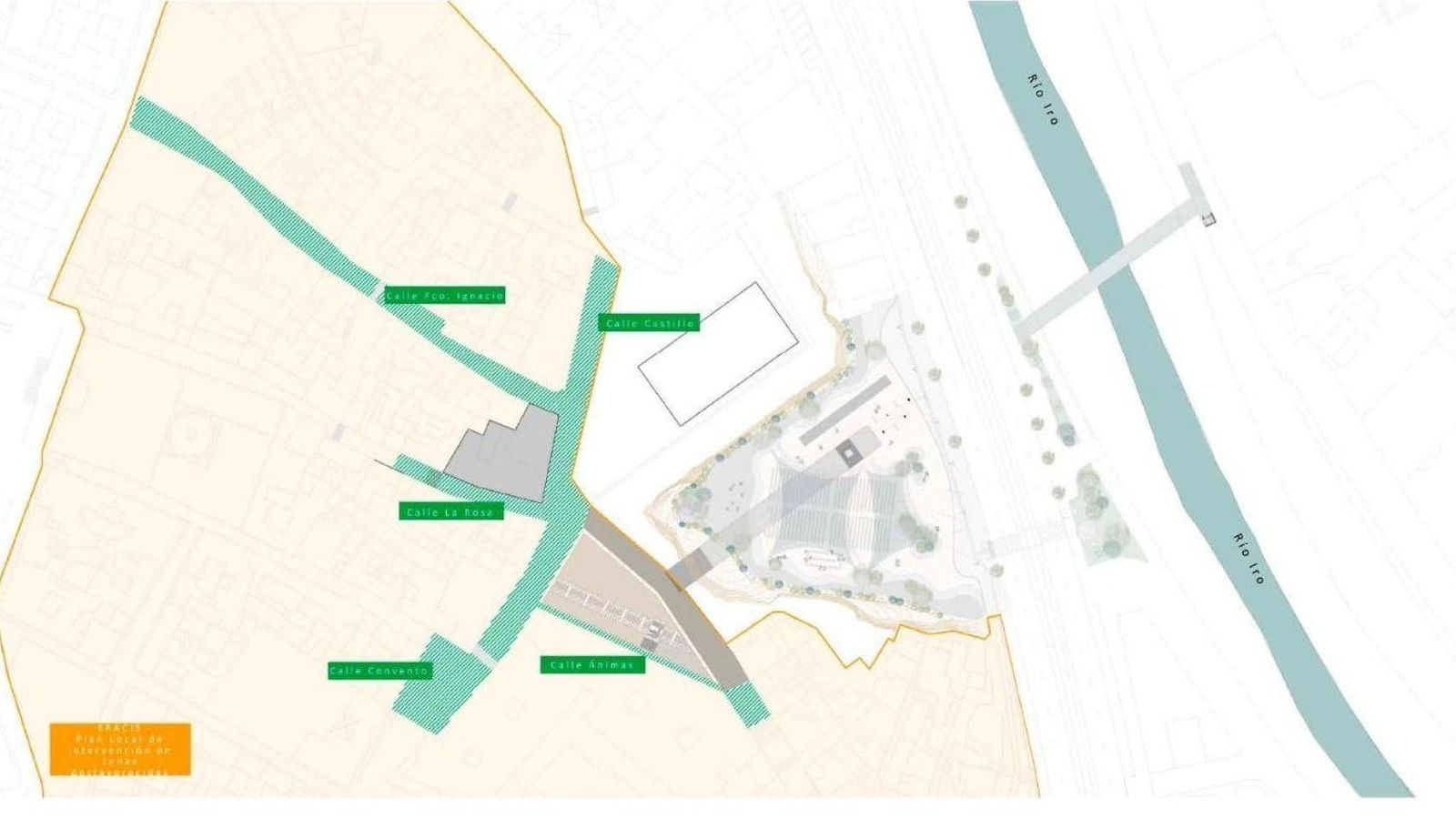 Plano del proyecto Regeneración urbana del Barrio Nuevo.