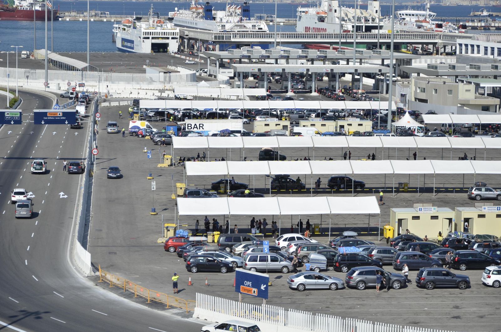 Zona de embarque en el puerto de Algeciras, el pasado julio.