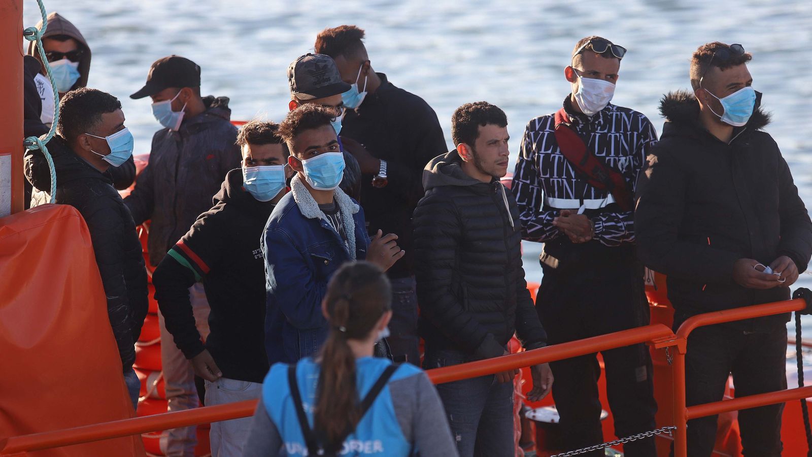 Migrantes rescatados en Algeciras