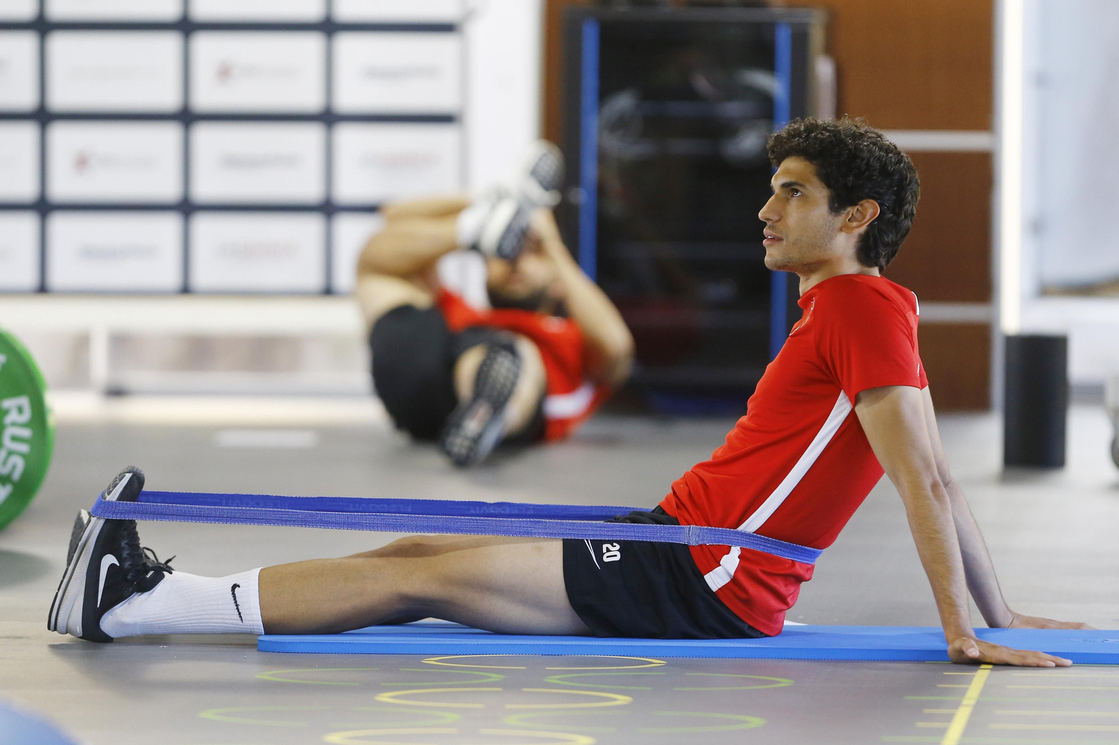 Vallejo durante una sesión de gimnasio de la pasada temporada