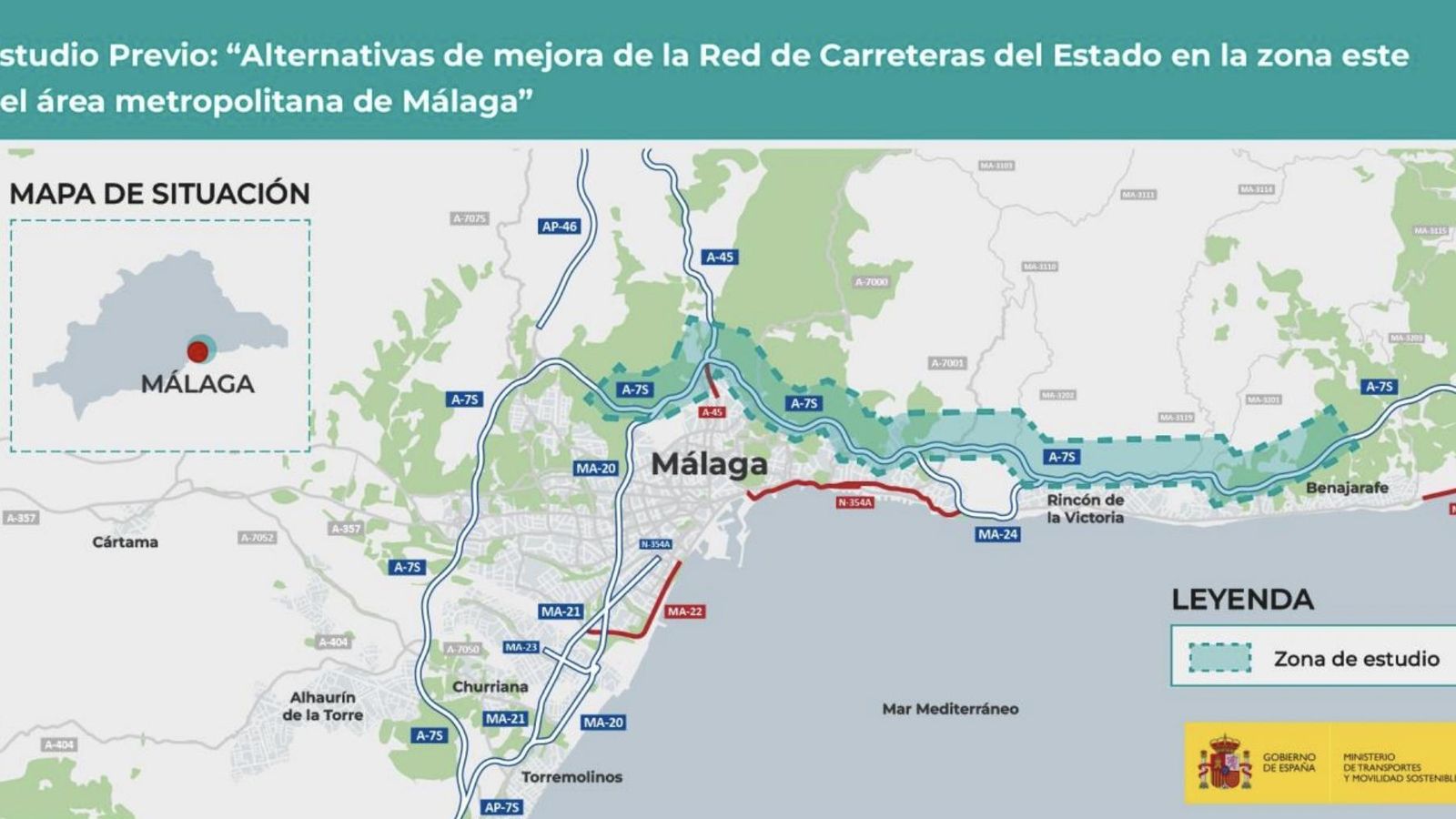 Zona de estudio de la A-7 entre la capital y el este de su área metropolitana. Zona de estudio de la A-7 entre la capital y el este de su área metropolitana.