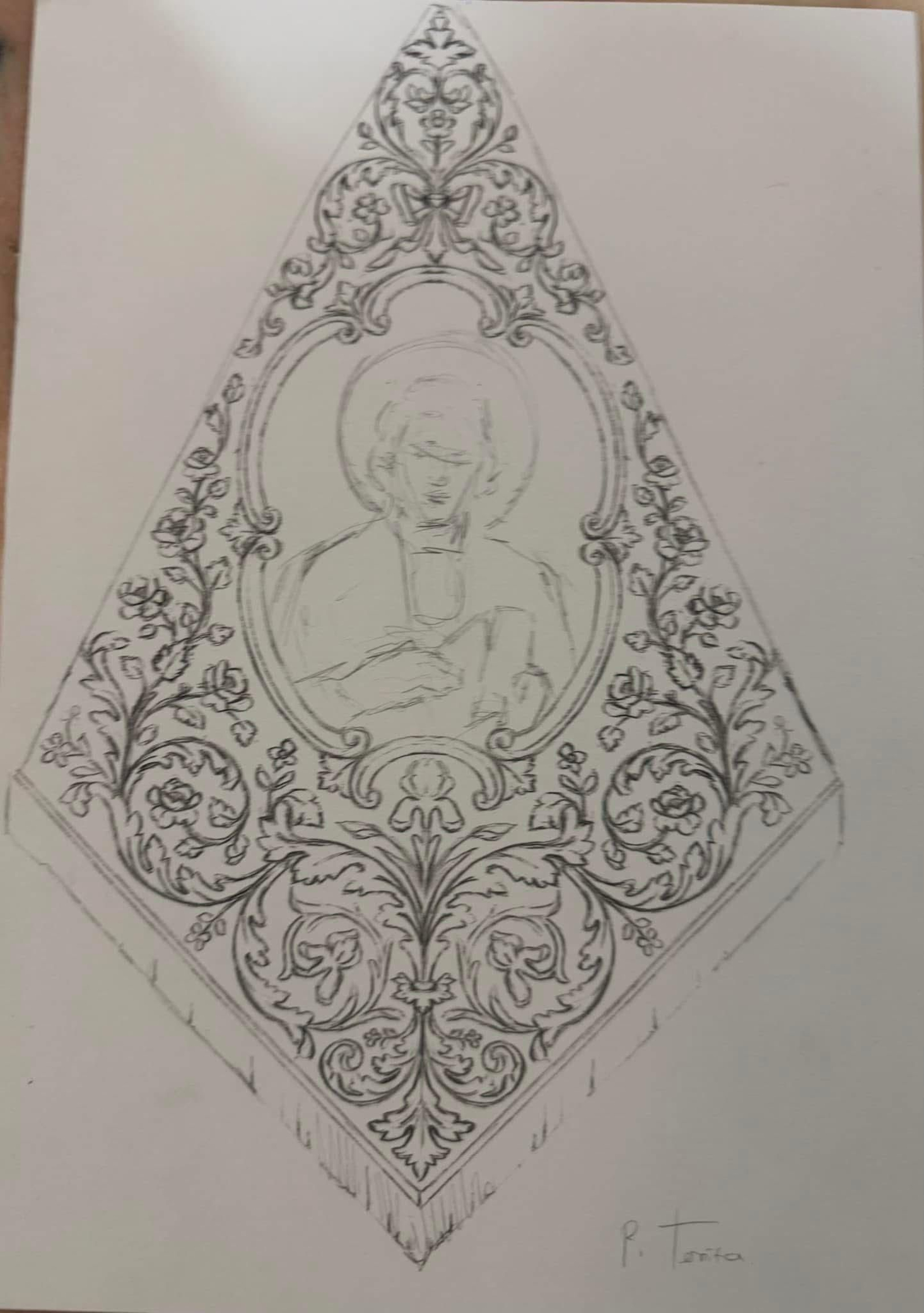 Boceto del nuevo banderín de Sentencia.