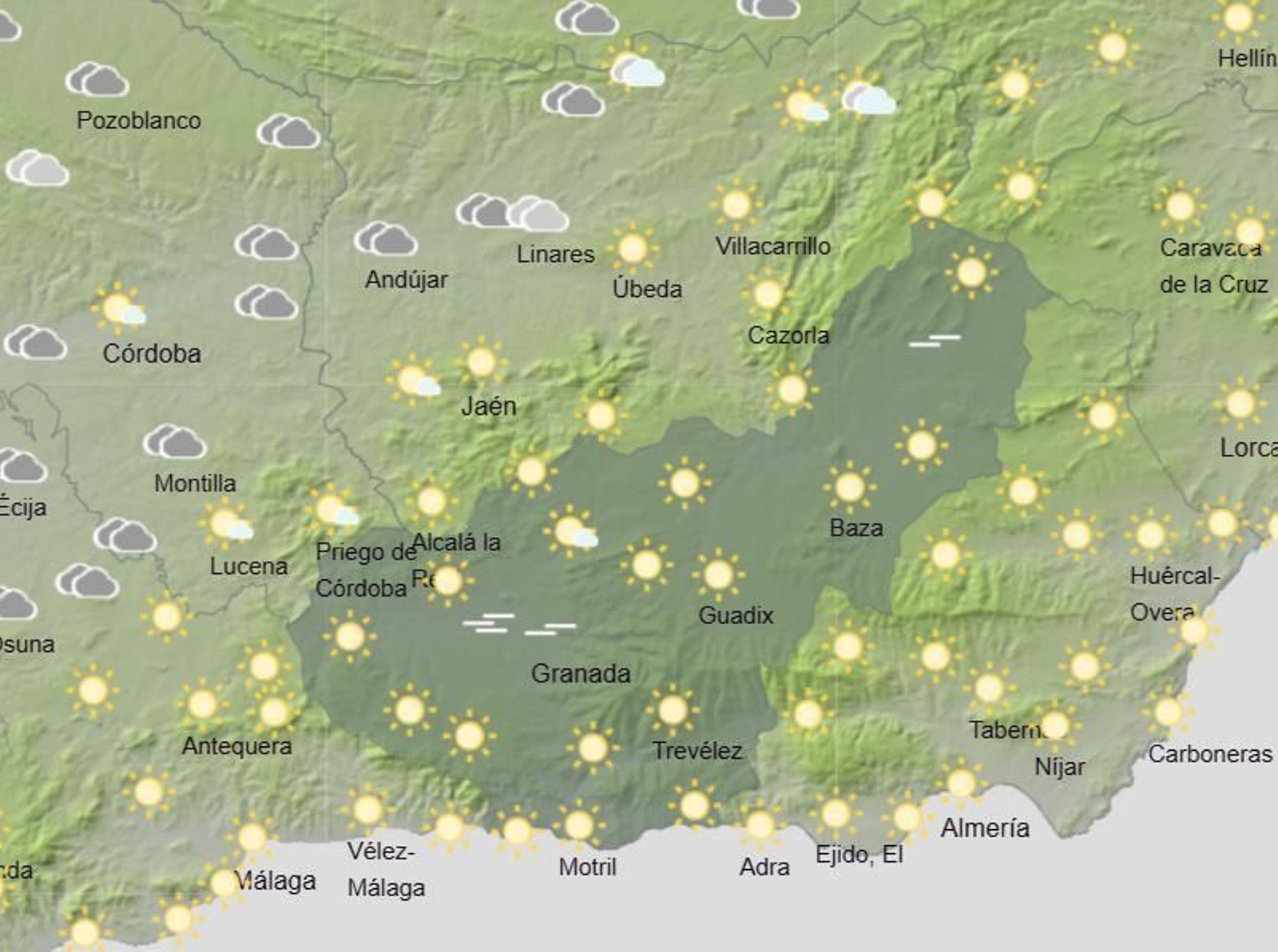 El frío cala en Granada pero con cielos despejados durante el Día de Todos los Santos