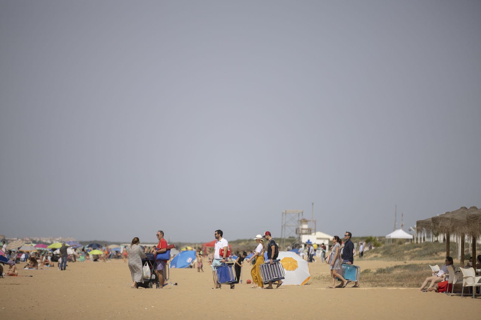 Imágenes del ambiente en las playas en este sábado 8 de abril