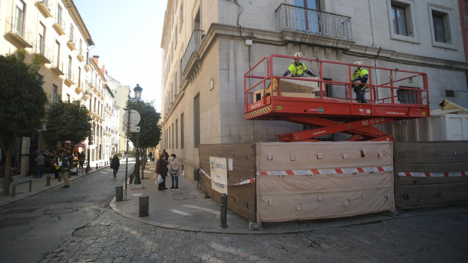 Trabajos en el edificio de Villamena