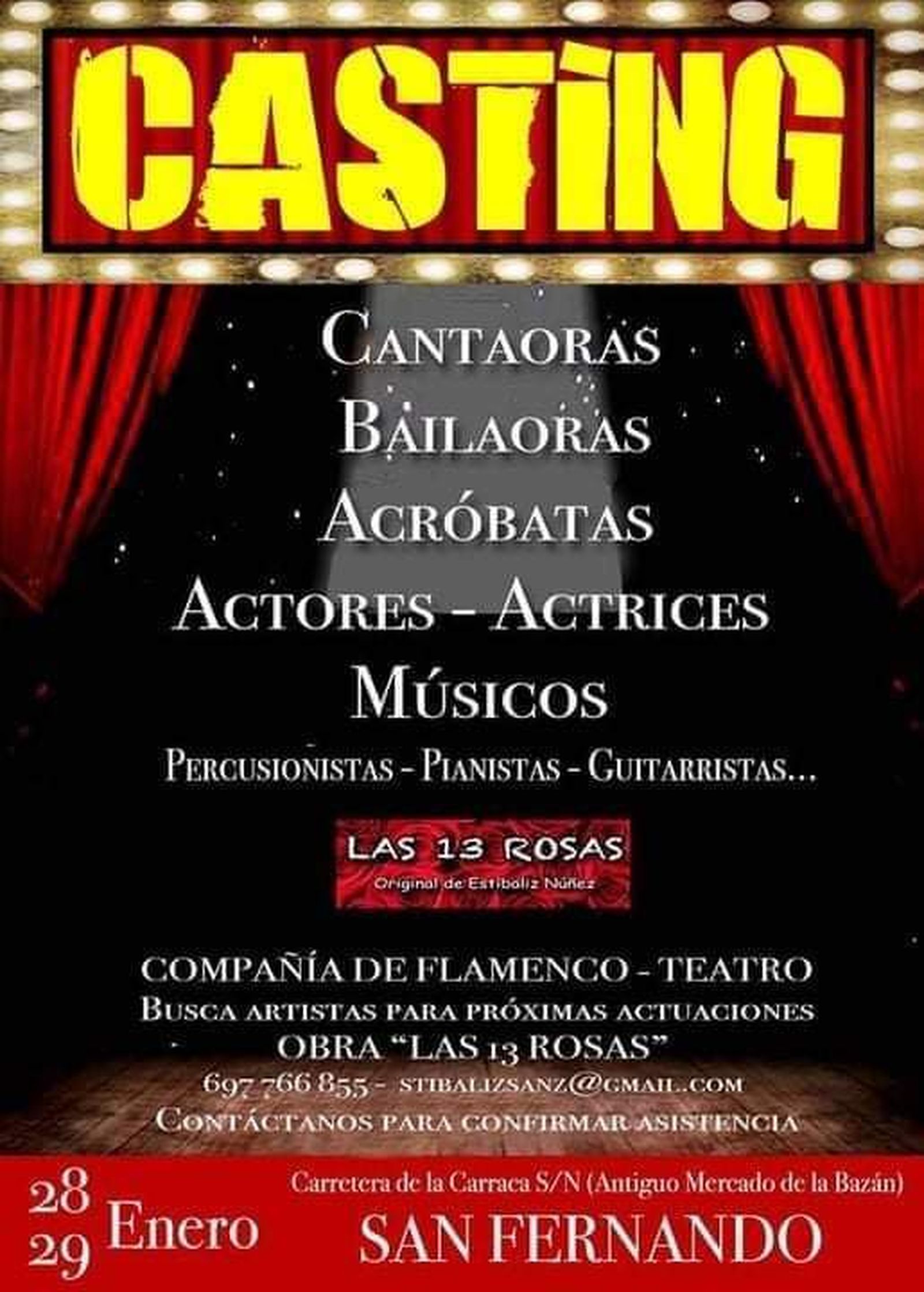 Cartel del casting de 'Las 13 Rosas'