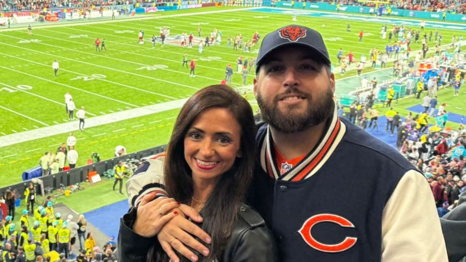 Cristian Sabán, en un partido de la NFL