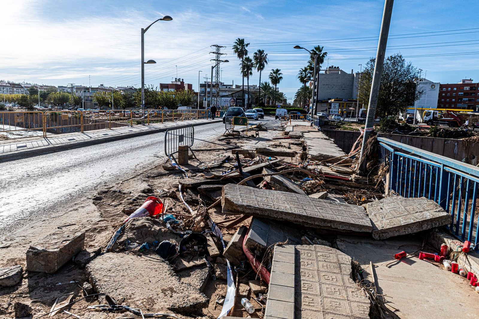 Puente entre dos pueblos afectados.