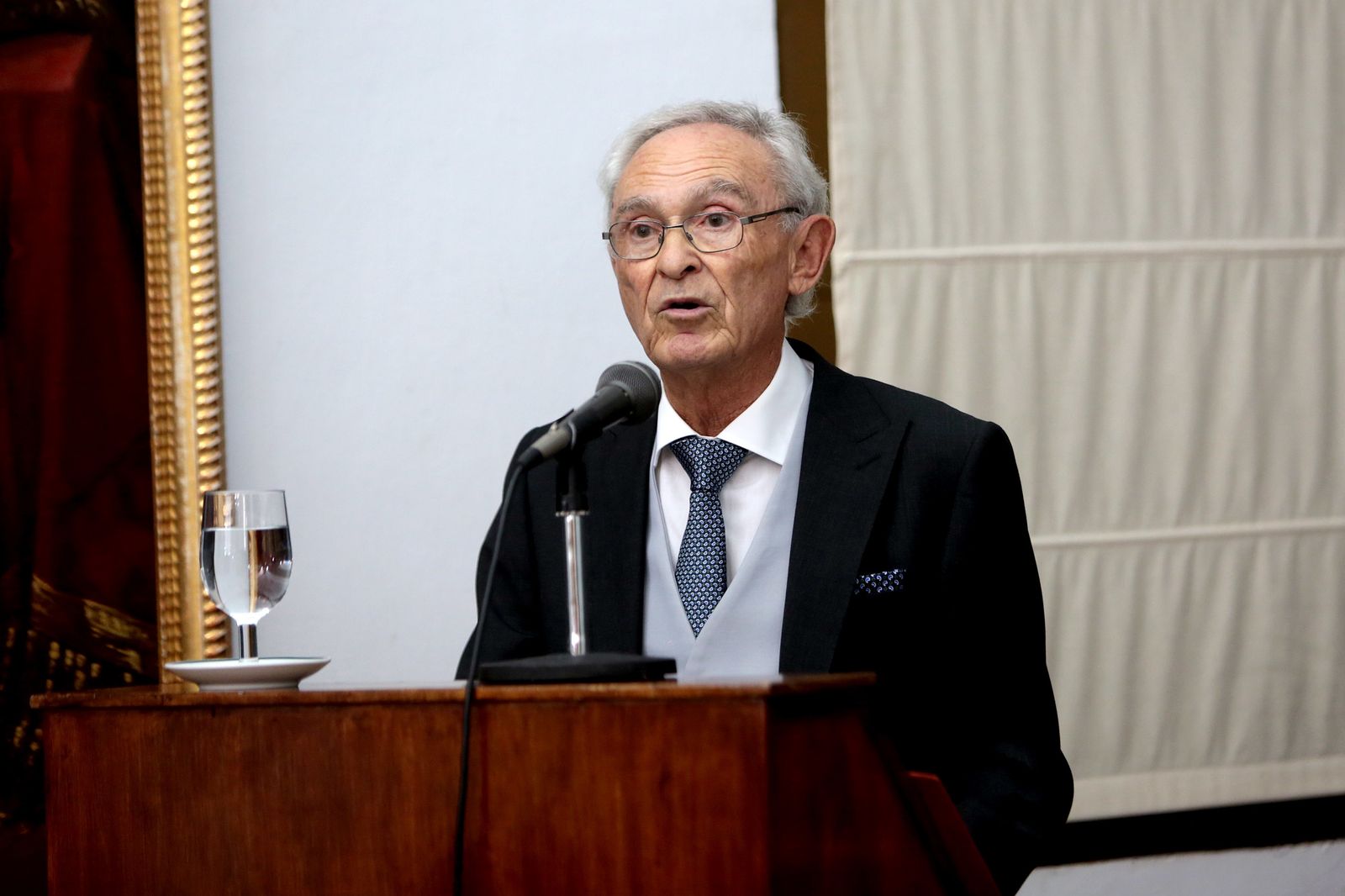 Guillermo Martínez Massanet, en un momento de su discurso de ingreso