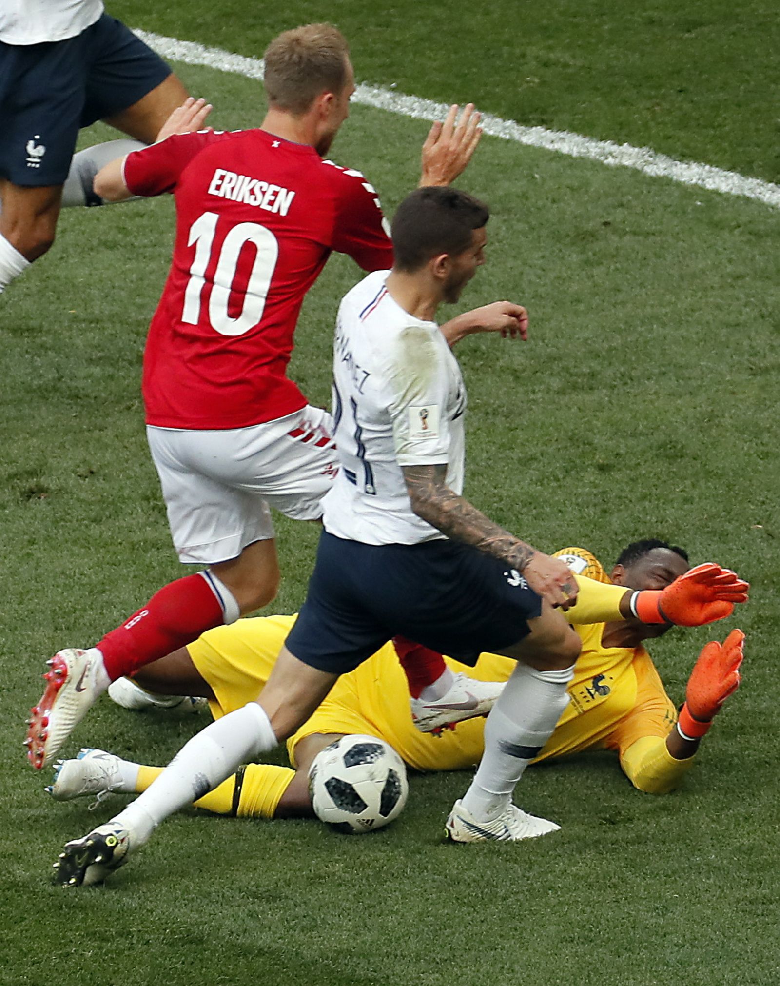 Las imágenes del Dinamarca-Francia