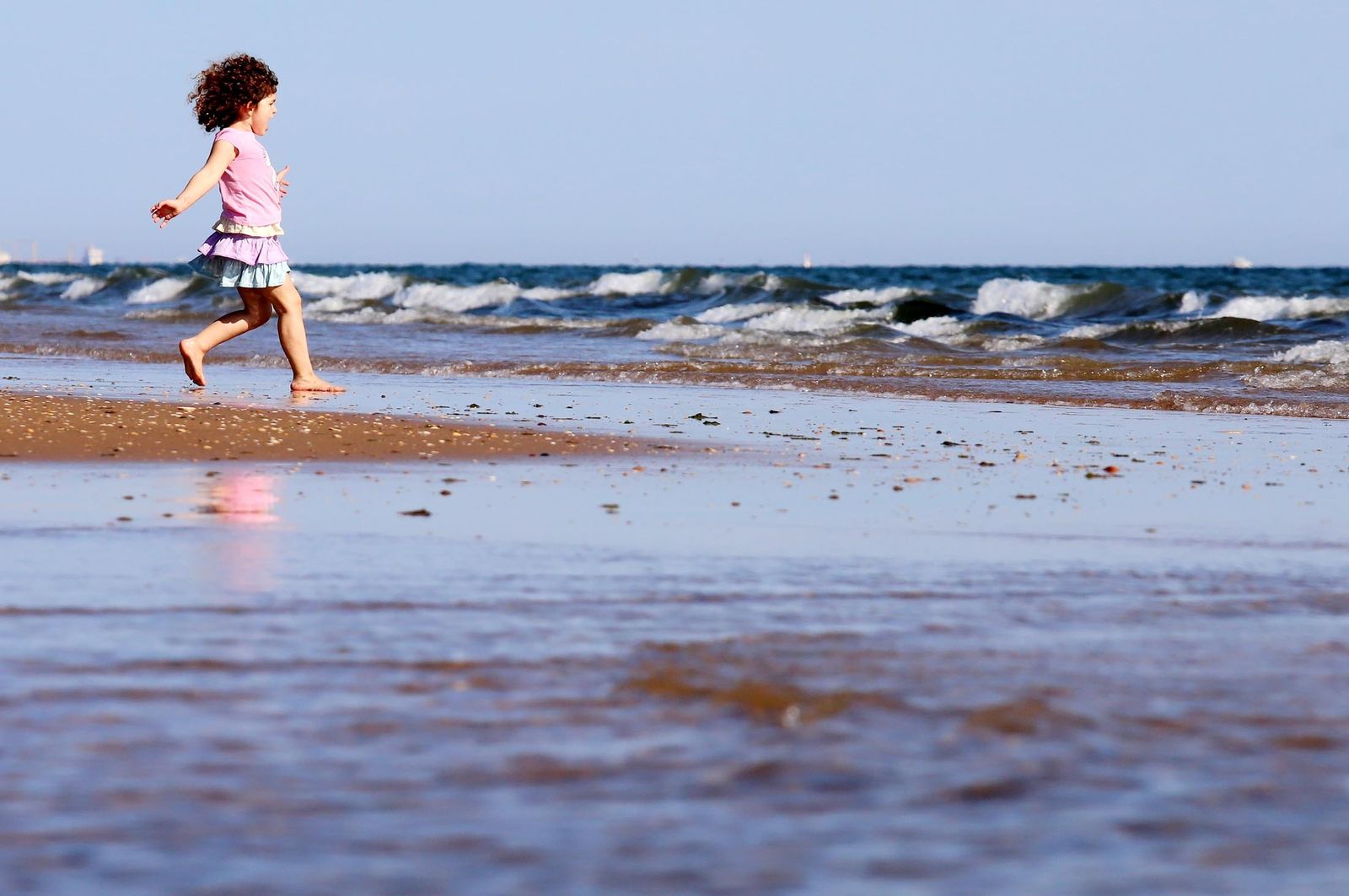 Imágenes de la playa de Punta Umbría en la fase 1 de la desescalada