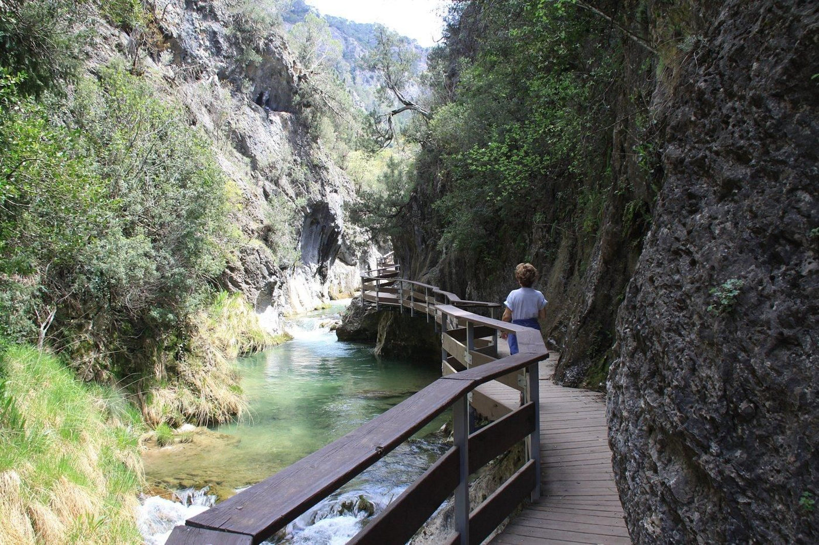 El recorrido alterna senderos con pasarelas de madera.