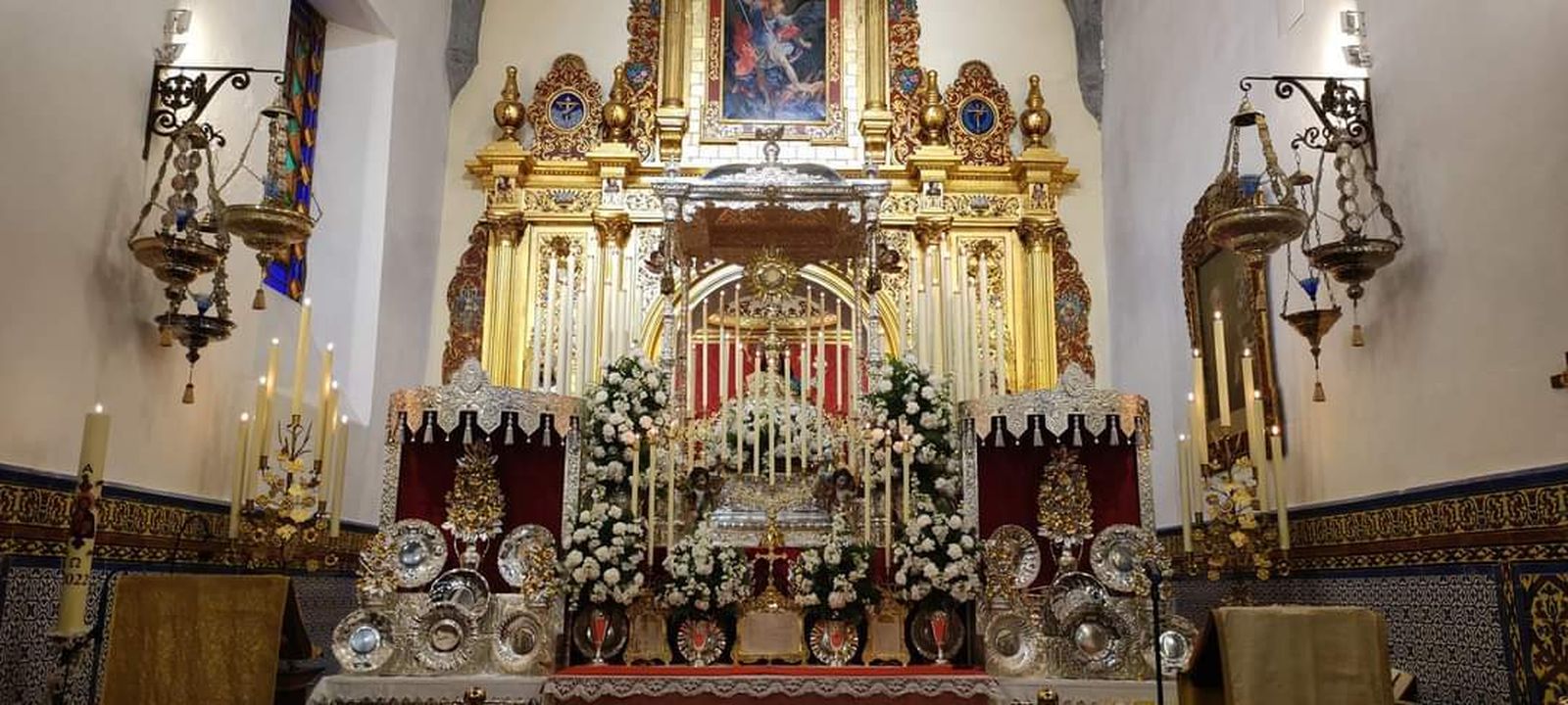 Altar montado en la capilla de la Divina Pastora con motivo del Jubileo Circular de las XL Horas.