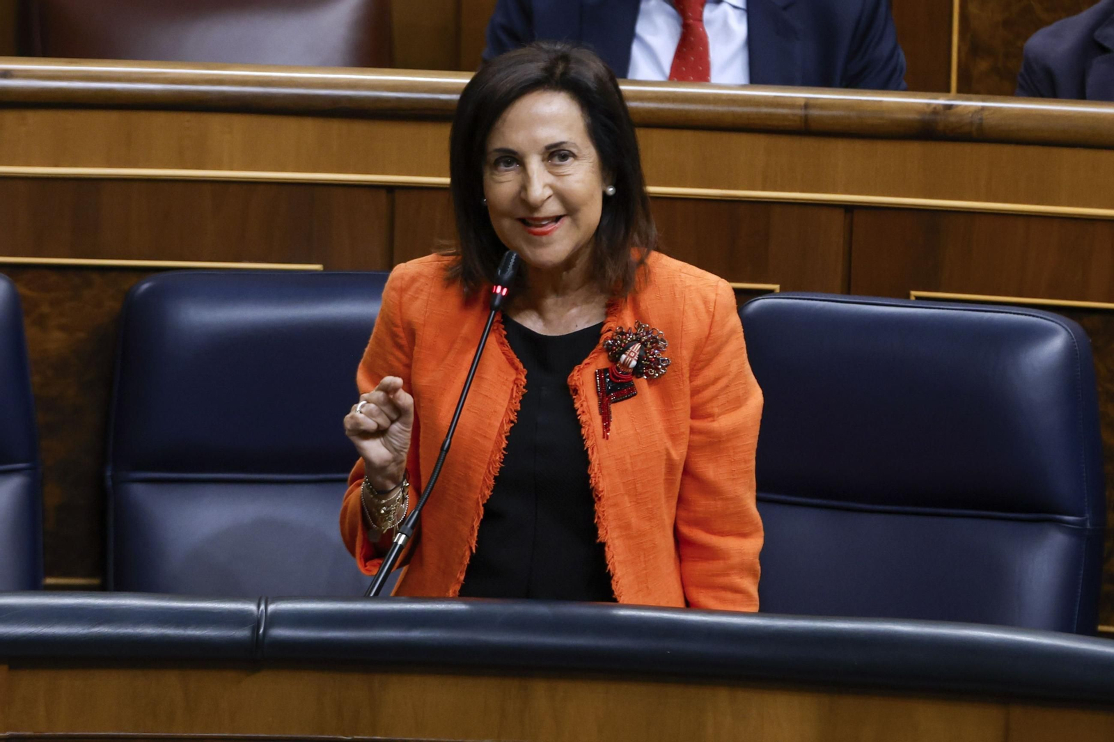 La ministra de Defensa, Margarita Robles, este miércoles en el Congreso.