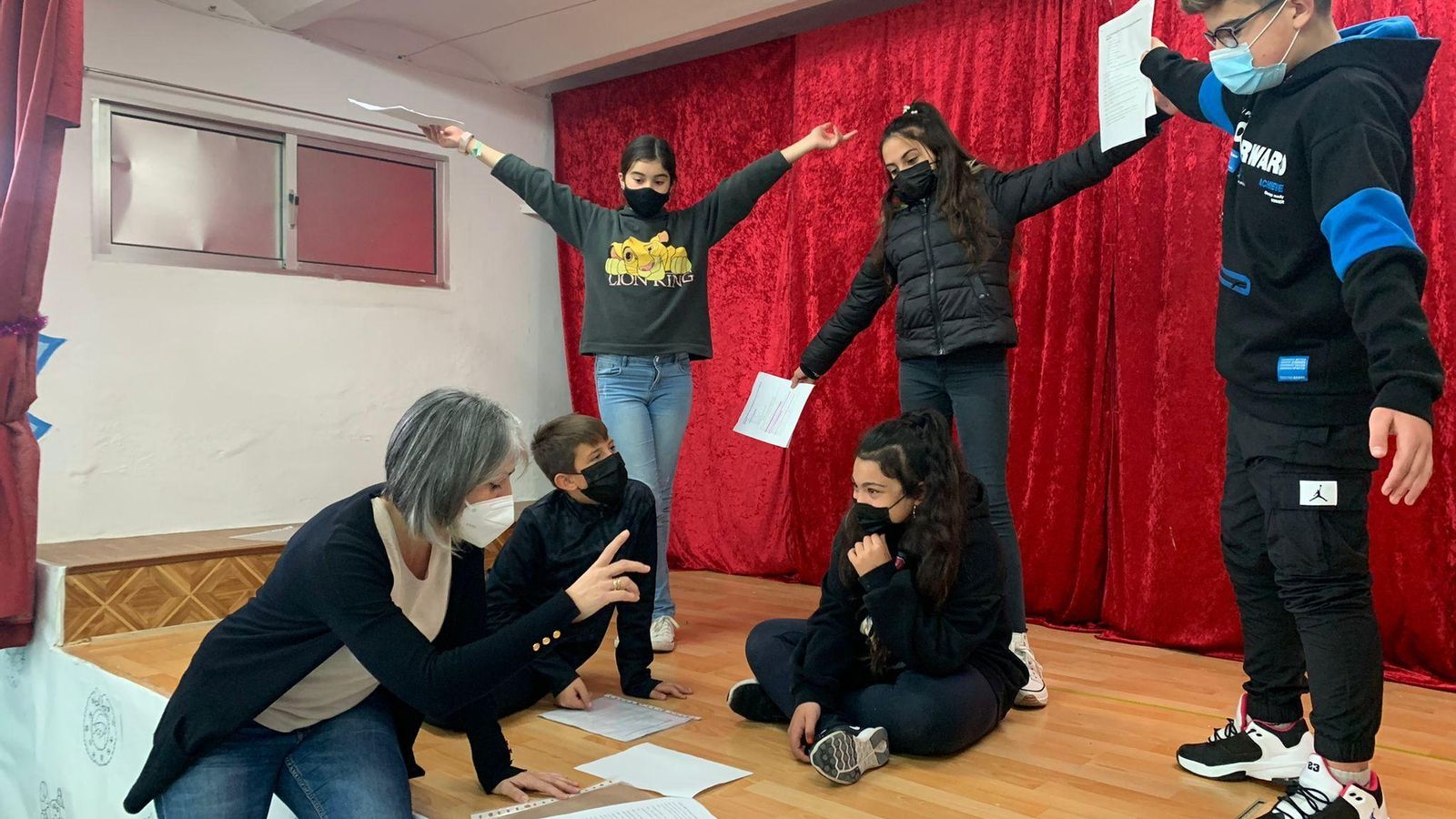 Almudena Catalán, en uno de los ensayos de teatro.