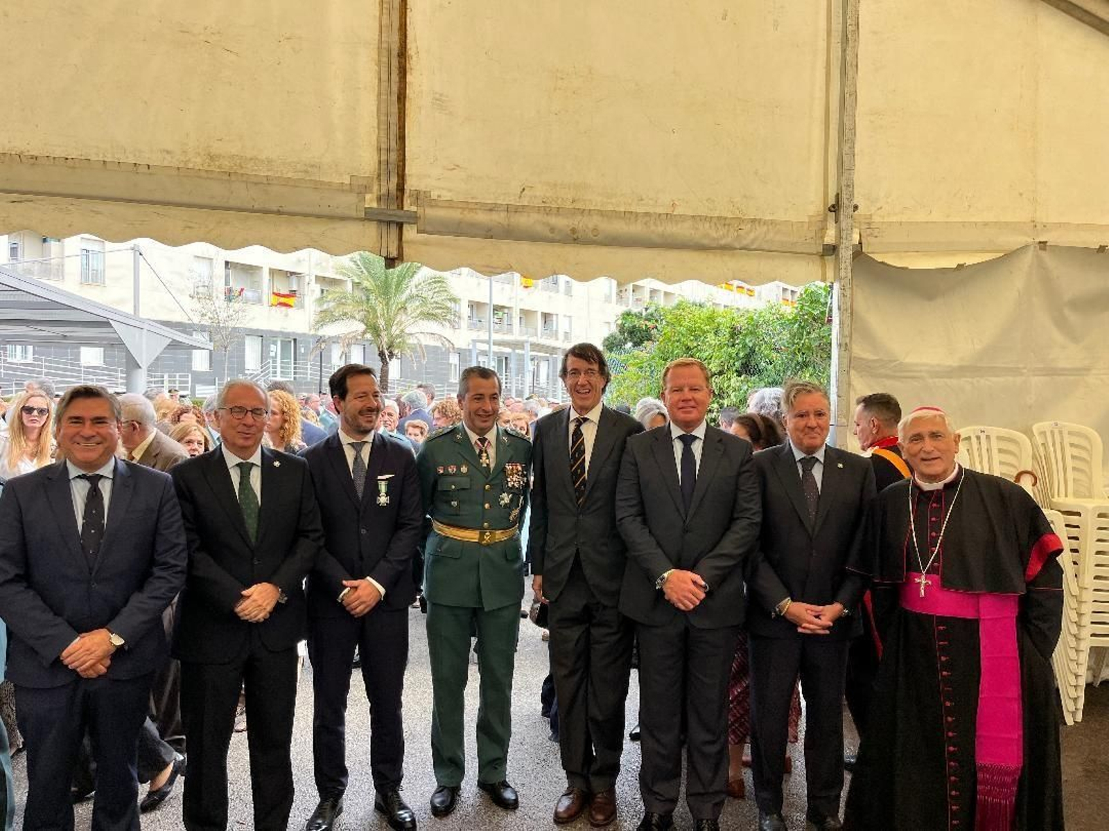 Fernando Estrella, Javier de Torre, Ignacio Martínez Casas, Luis Martín Velasco, Mauricio González-Gordon, Stefaaan de Clerck, Manuel Estrella y el obispo de Cádiz y Ceuta Rafael Zornoza.