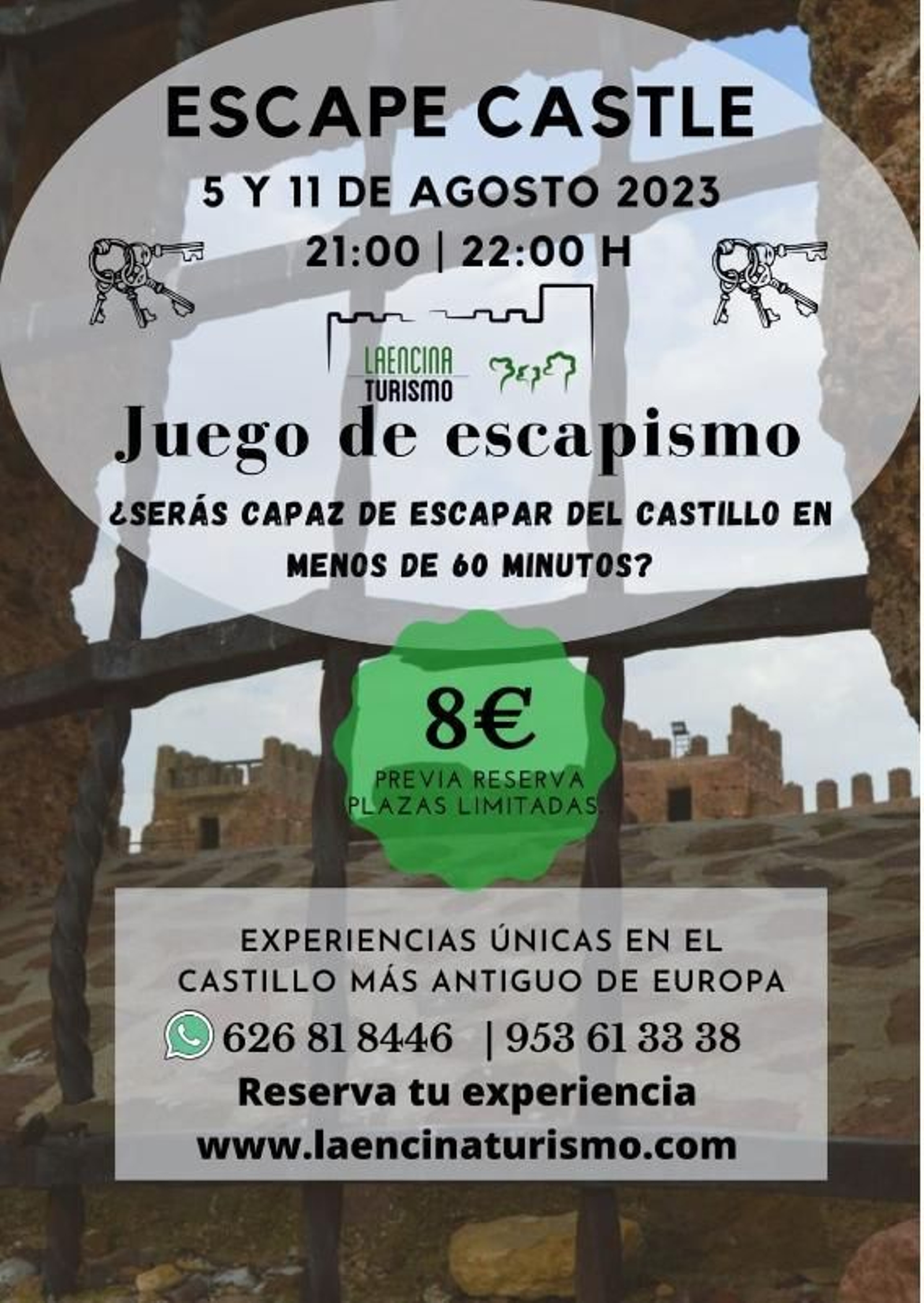 Juego de escapismo organizado en el Castillo de Burgalimar este mes de agosto.