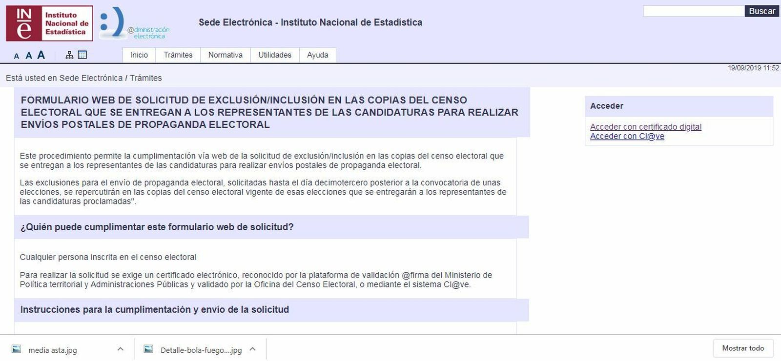 Página del INE para solicitar no recibir propaganda electoral.