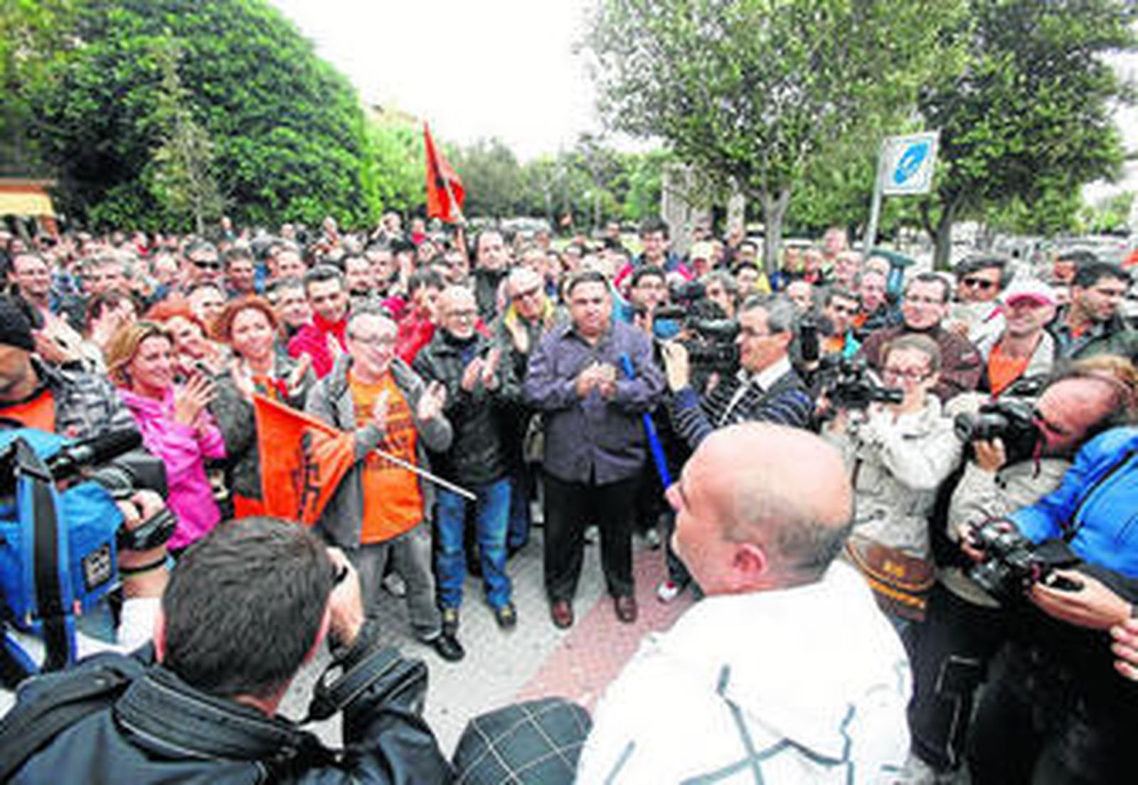 Imagen de la antigua plantilla de Visteon, durante la negociación del ERE que acabó con el cierre de la empresa.