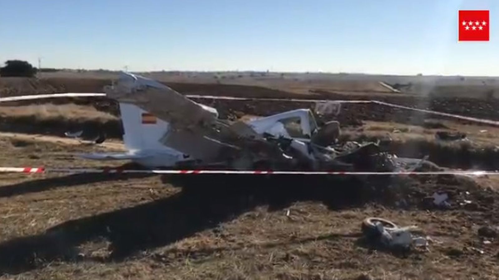 Estado de la avioneta tras el accidente.