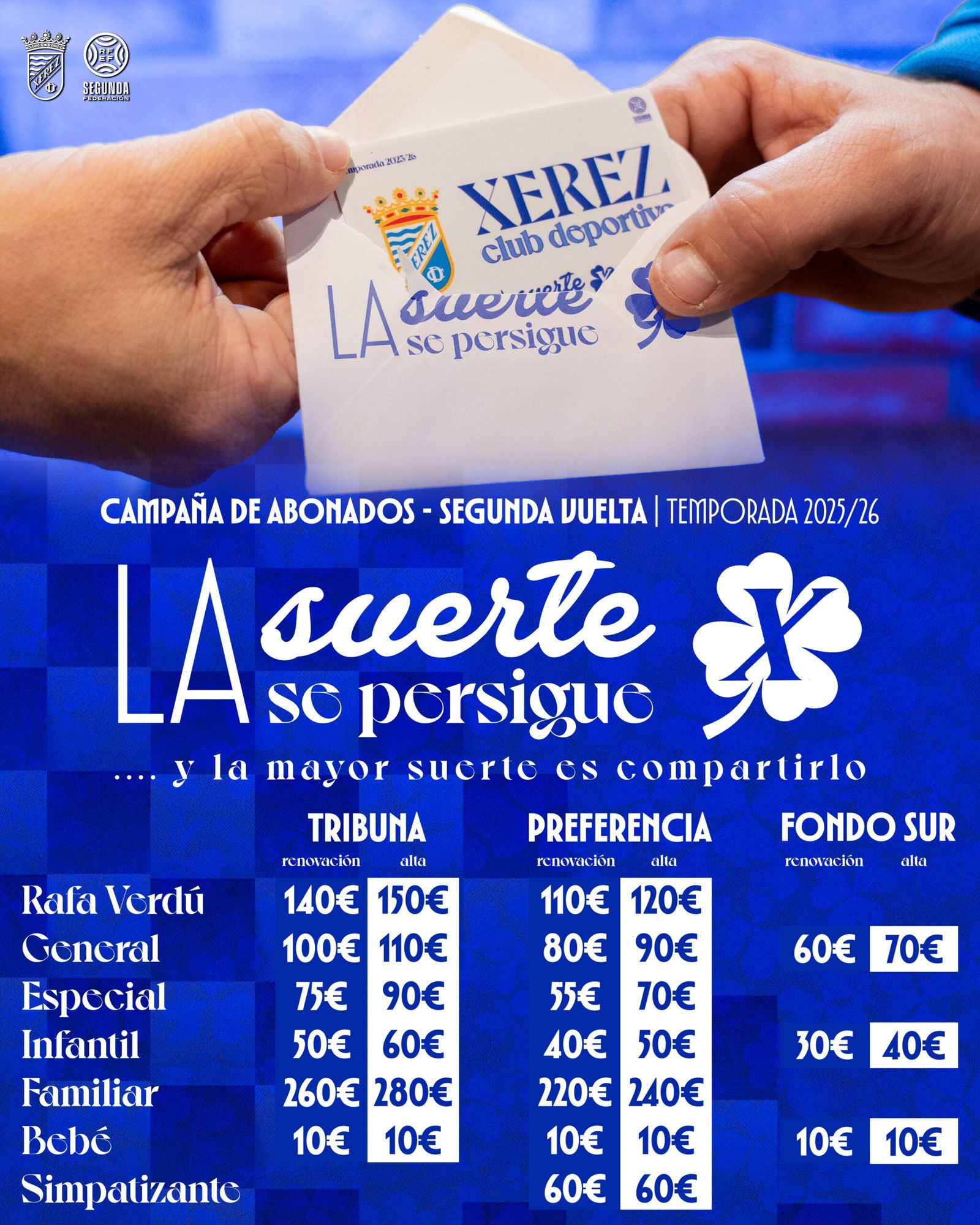 Cartel de la campaña de abonados del Xerez CD para la segunda vuelta.