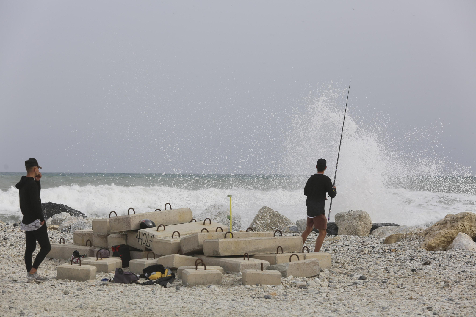 Las fotos del temporal en las playas de Málaga