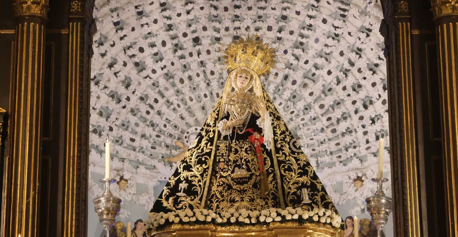 La Virgen de los Dolores, durante el pasado Viernes de Dolores.