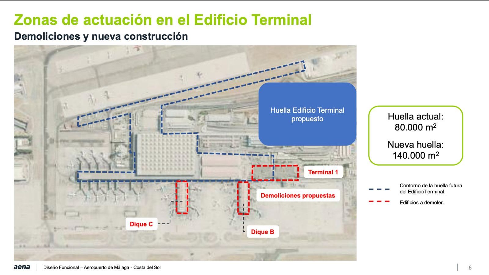 Esta será la huella de la ampliación del Aeropuerto de Málaga.