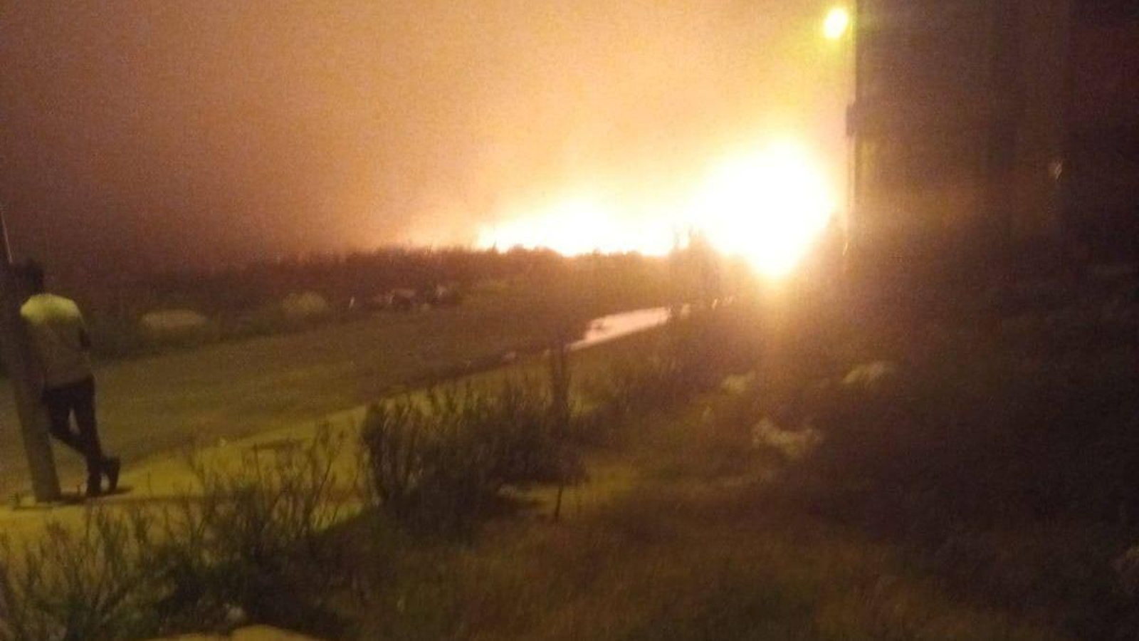 Fuego en el asentamiento de Lepe.