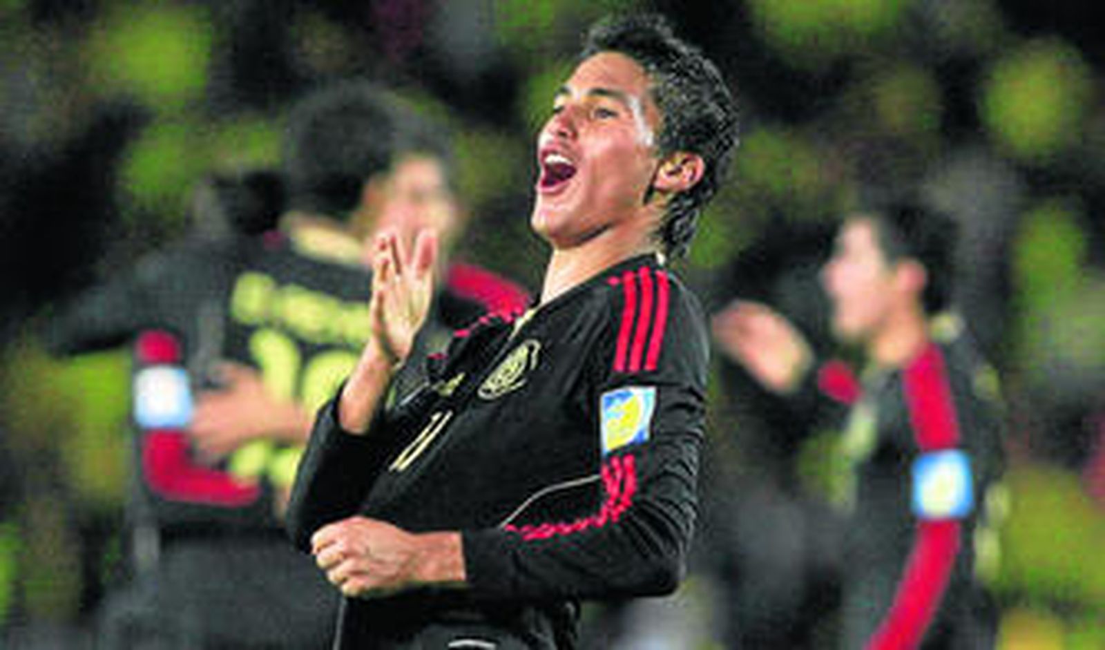 Uli Dávila celebra la victoria de la selección sub 20 de México frente a Colombia en el Mundial 2013.