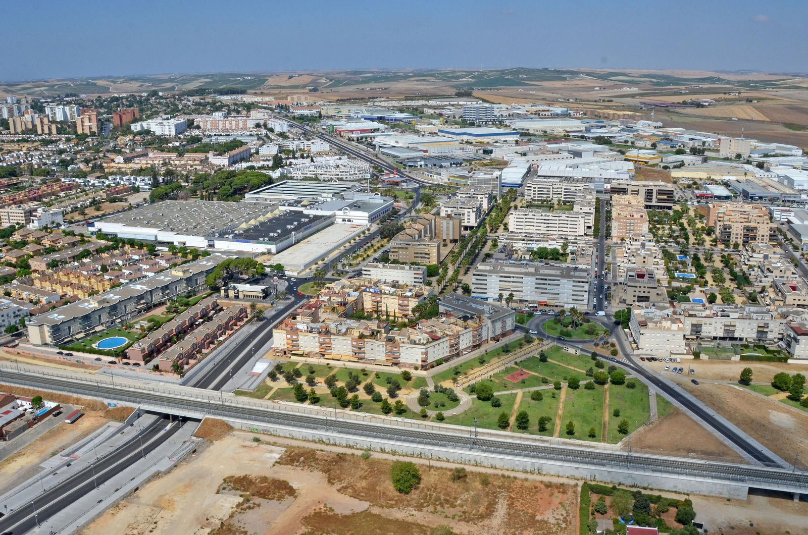 Vista aérea de la zona noroeste de Jerez