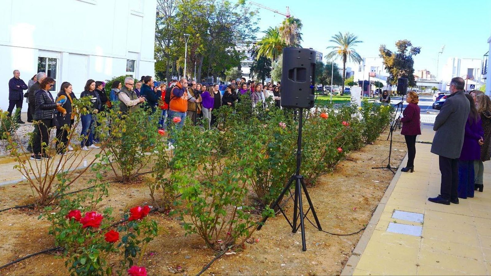 Lectura del manifiesto en la Universidad de Huelva.