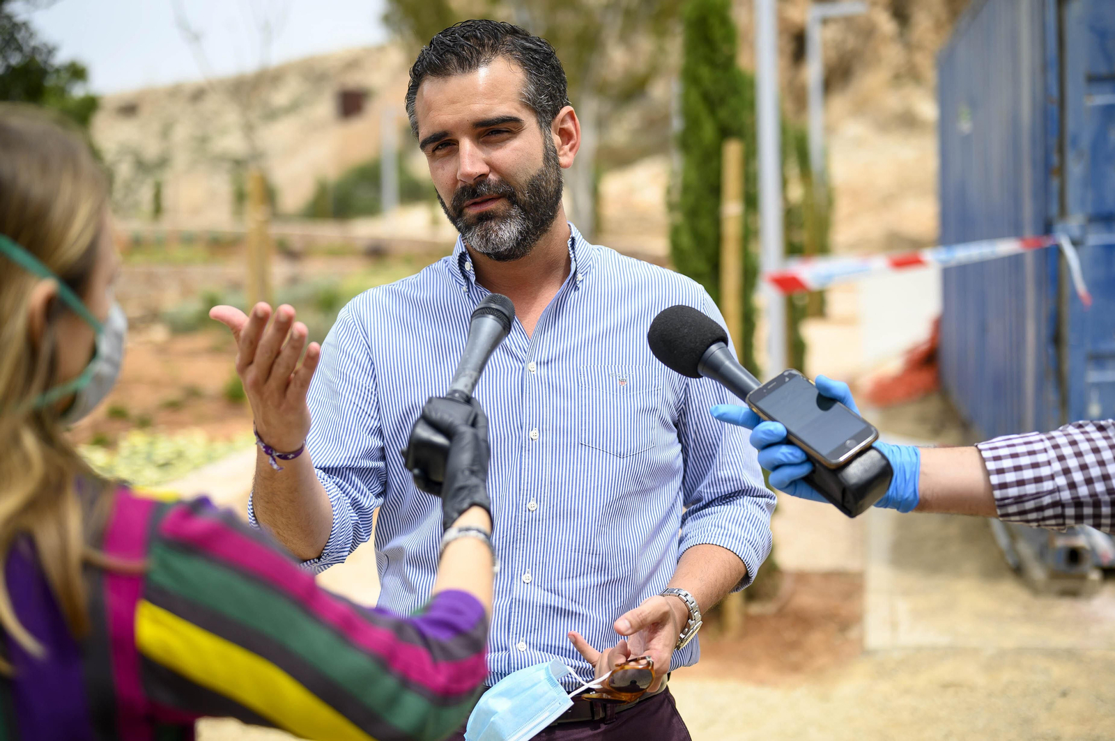 Ramón Fernández-Pacheco, en las obras en ejecución del nuevo vial a la Alcazaba