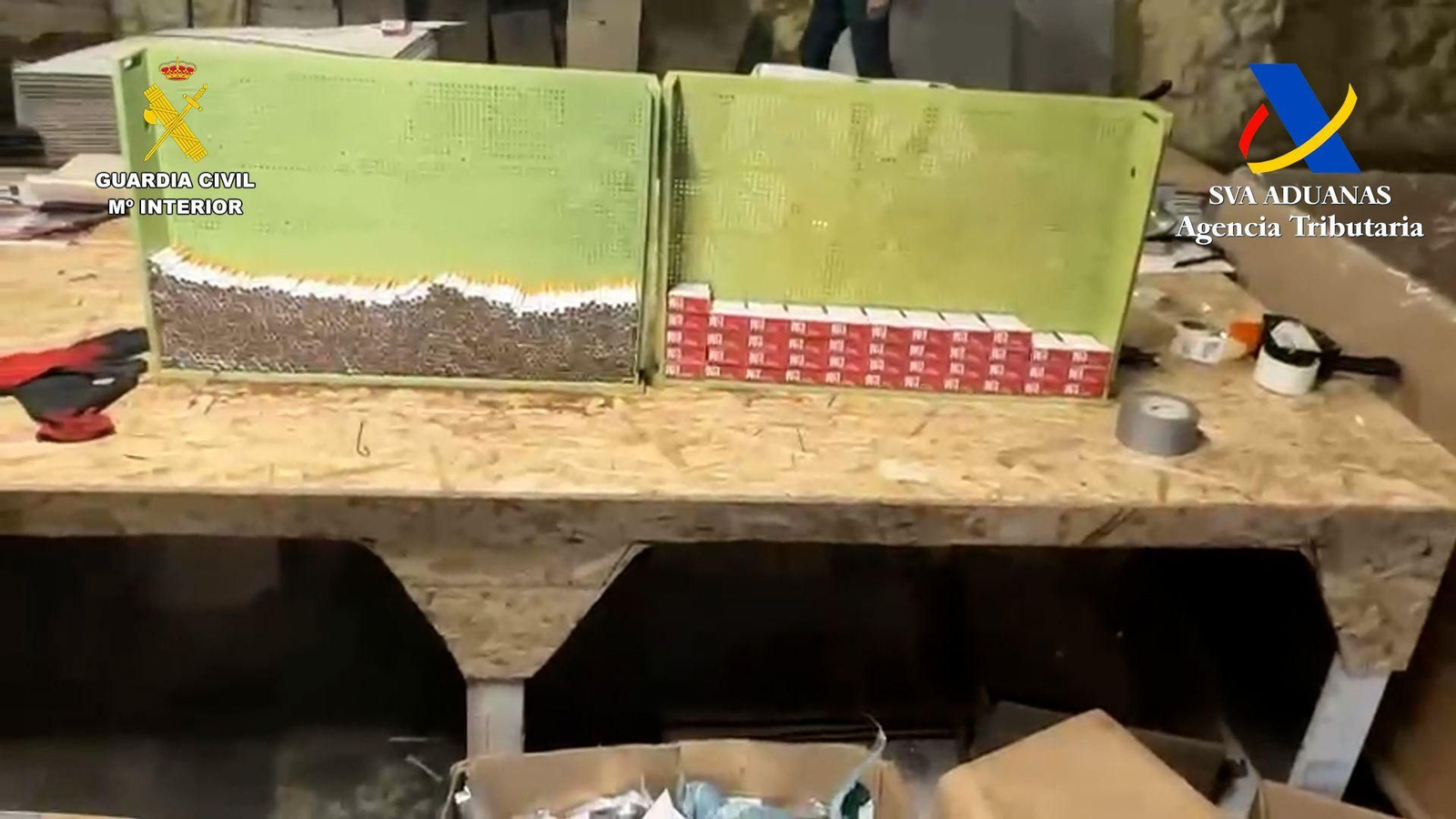 Una de las fábricas ilegales de tabaco desmanteladas.