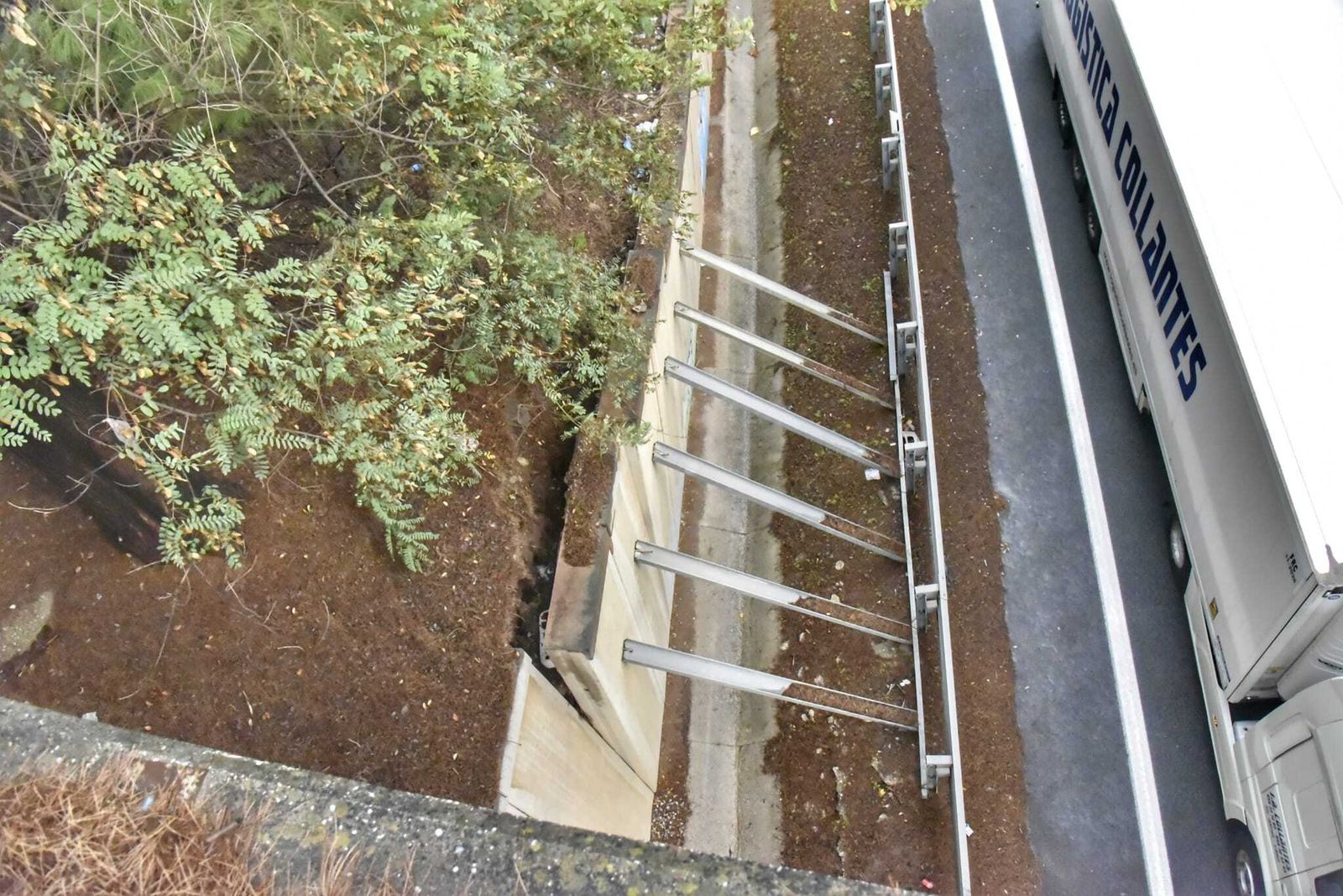 Fotos del muro de contención en la ronda de circunvalación de Algeciras