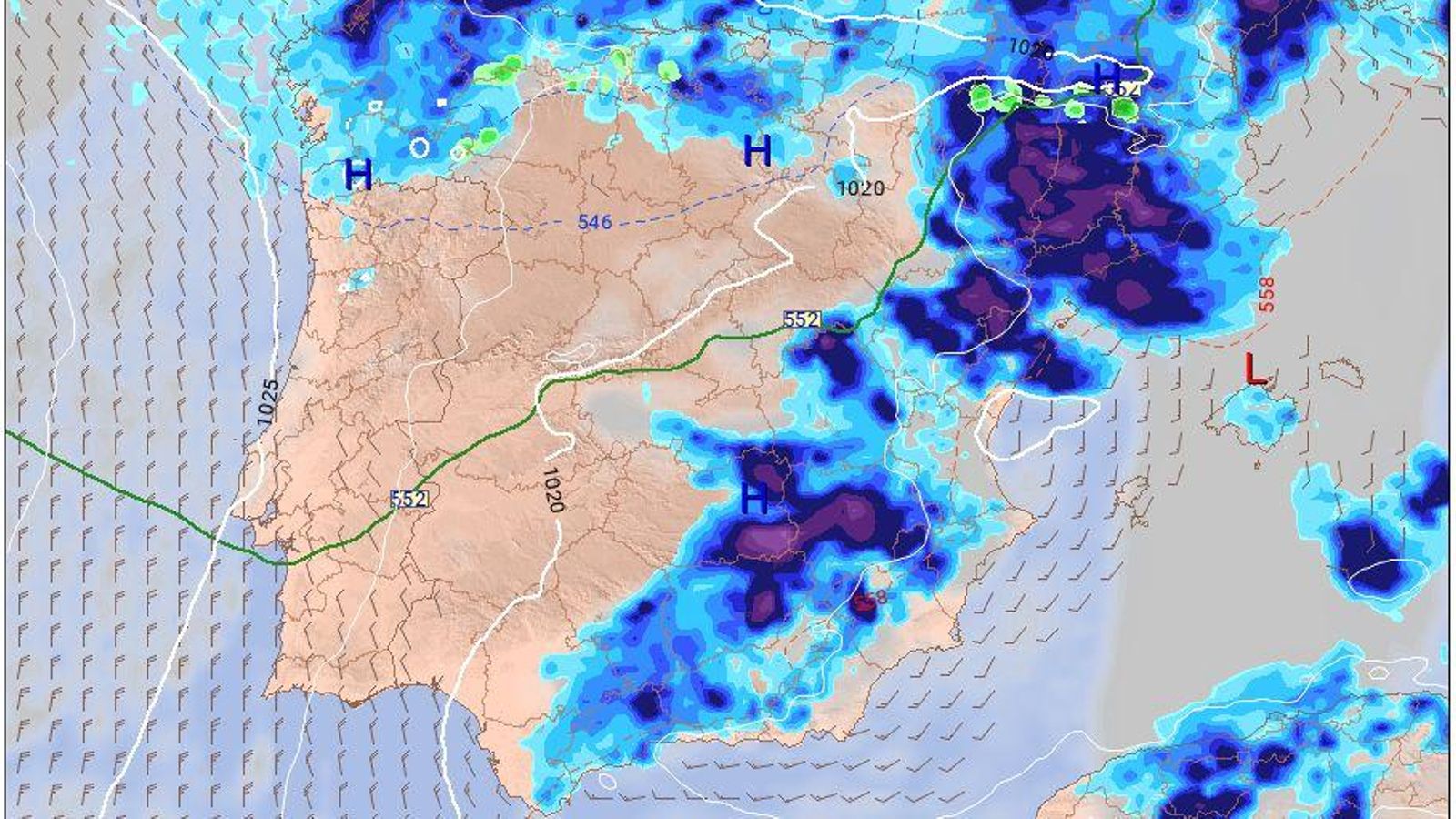 Pronóstico meteorológico y paso de la posible DANA por la península el viernes 25 de octubre