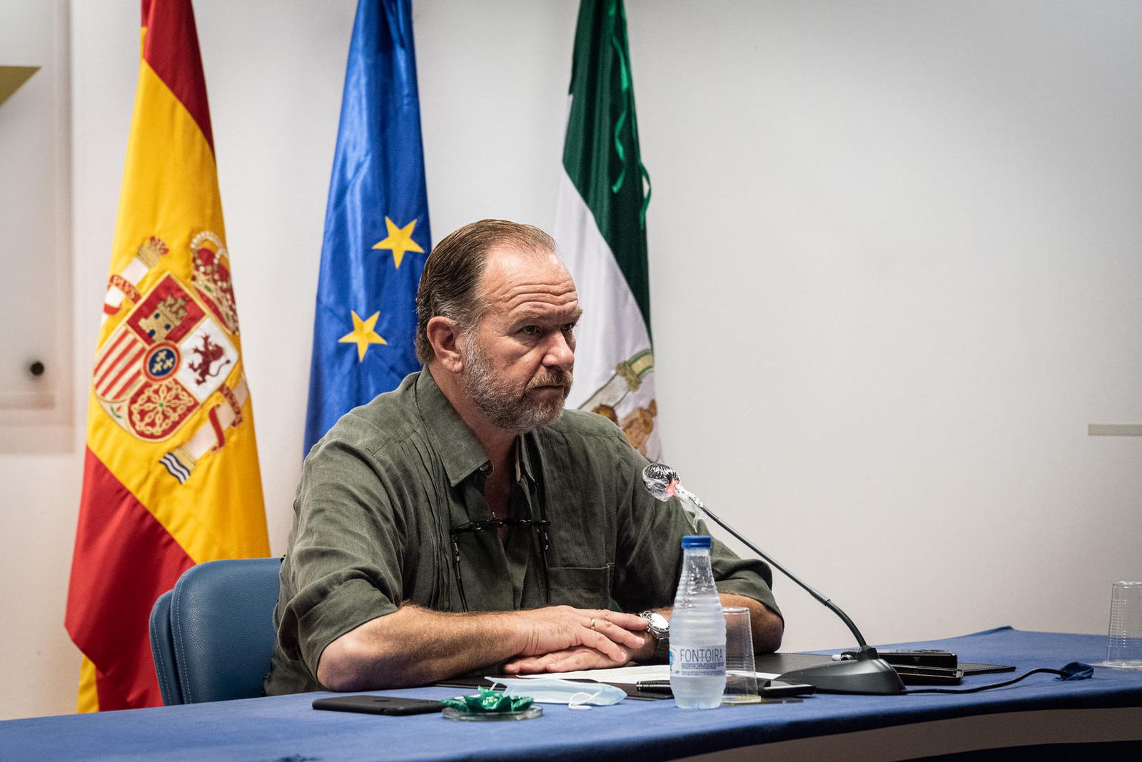 José Luis García-Palacios en la mañana de ayer en la capital onubense.