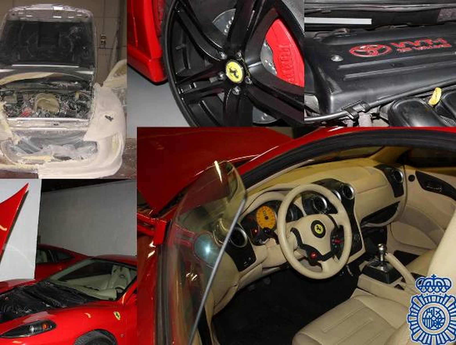 Ocho detenidos por transformar coches de gama media en réplicas de Ferrari